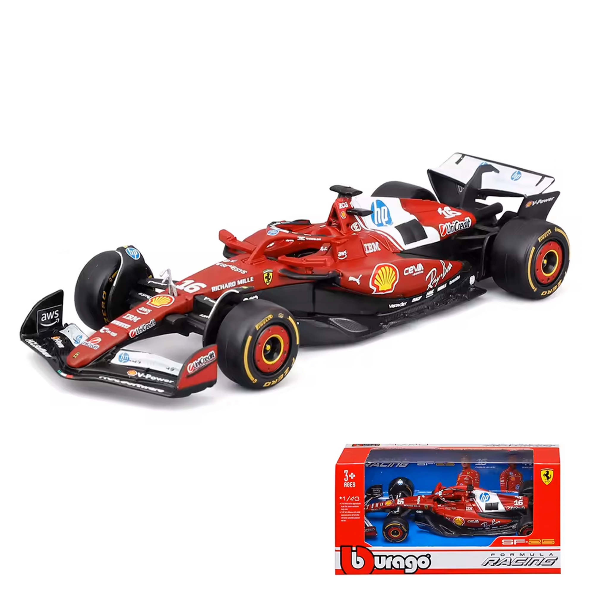 PRÉ-VENDA (2025) F1 Miniatura Scuderia Ferrari SF-25 #16 Charles Leclerc 1:43