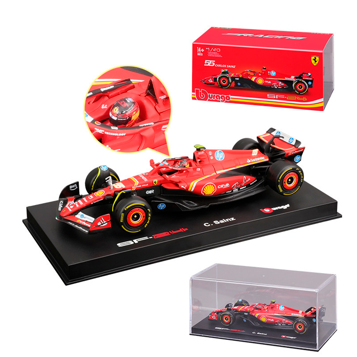 (2024) F1 Miniatura Scuderia Ferrari SF-24 #55 Carlos Sainz 1:43