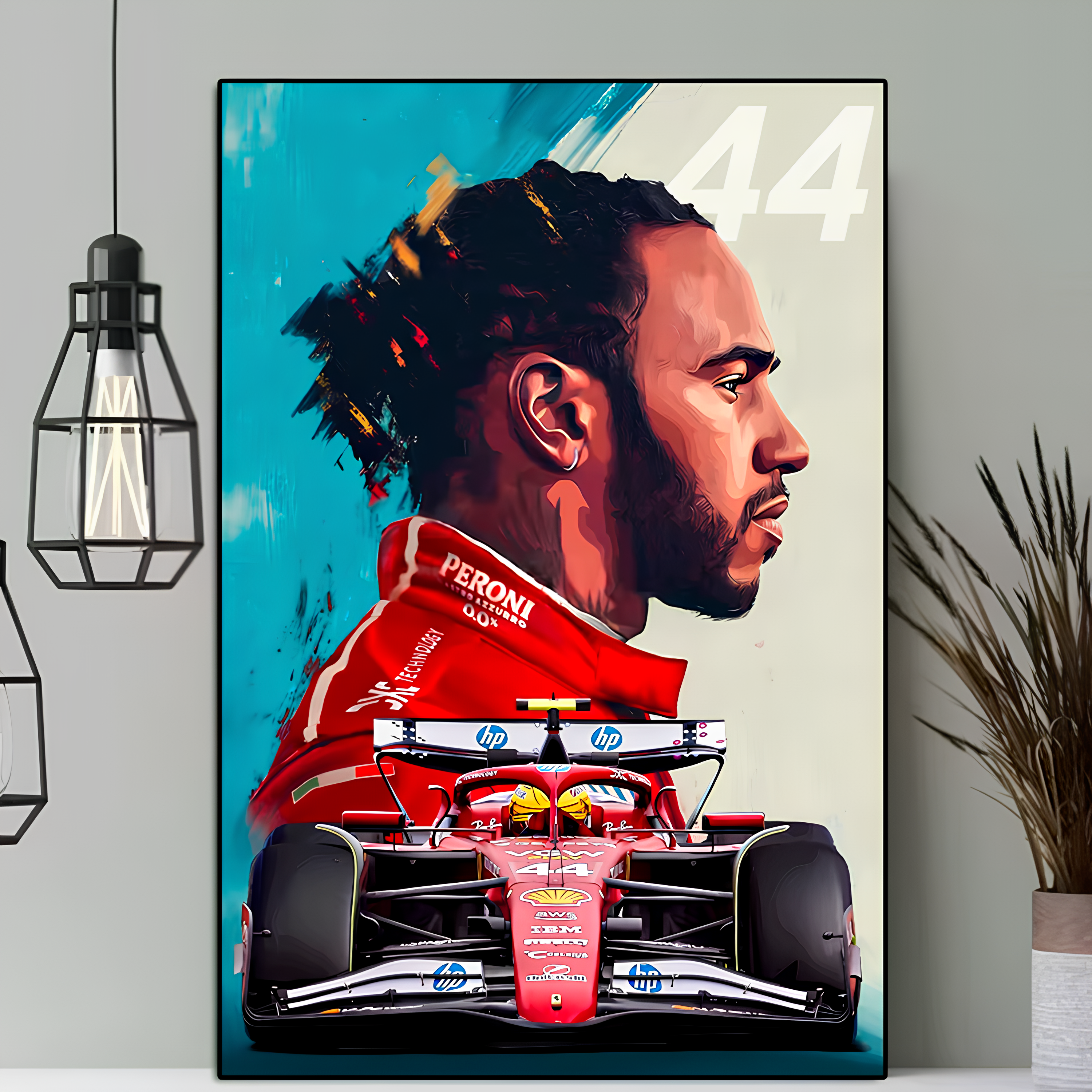 Pôster / Quadro Decorativo F1 Ferrari 2025 Lewis Hamilton