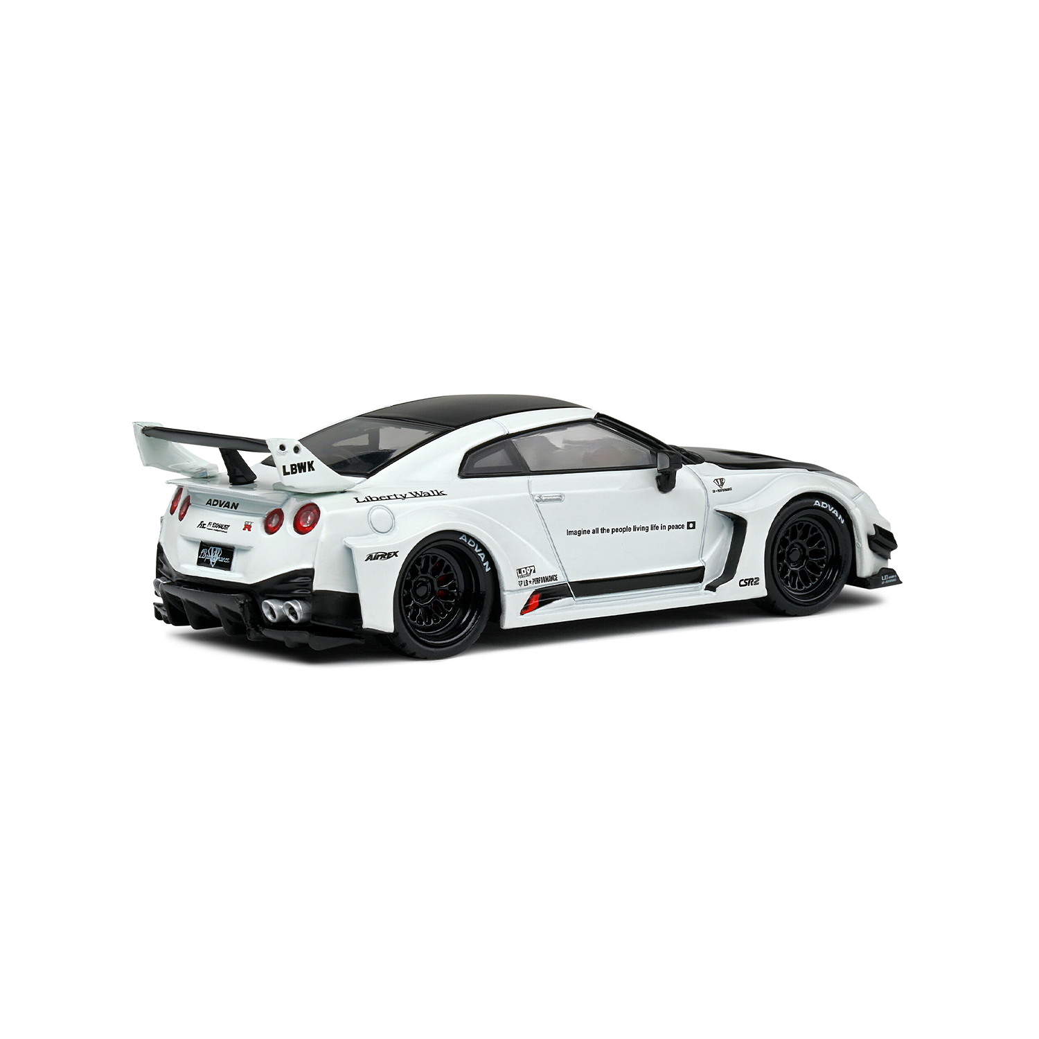 Miniatura Nissan GTR R35 LB Silhouette 1:43 Branco