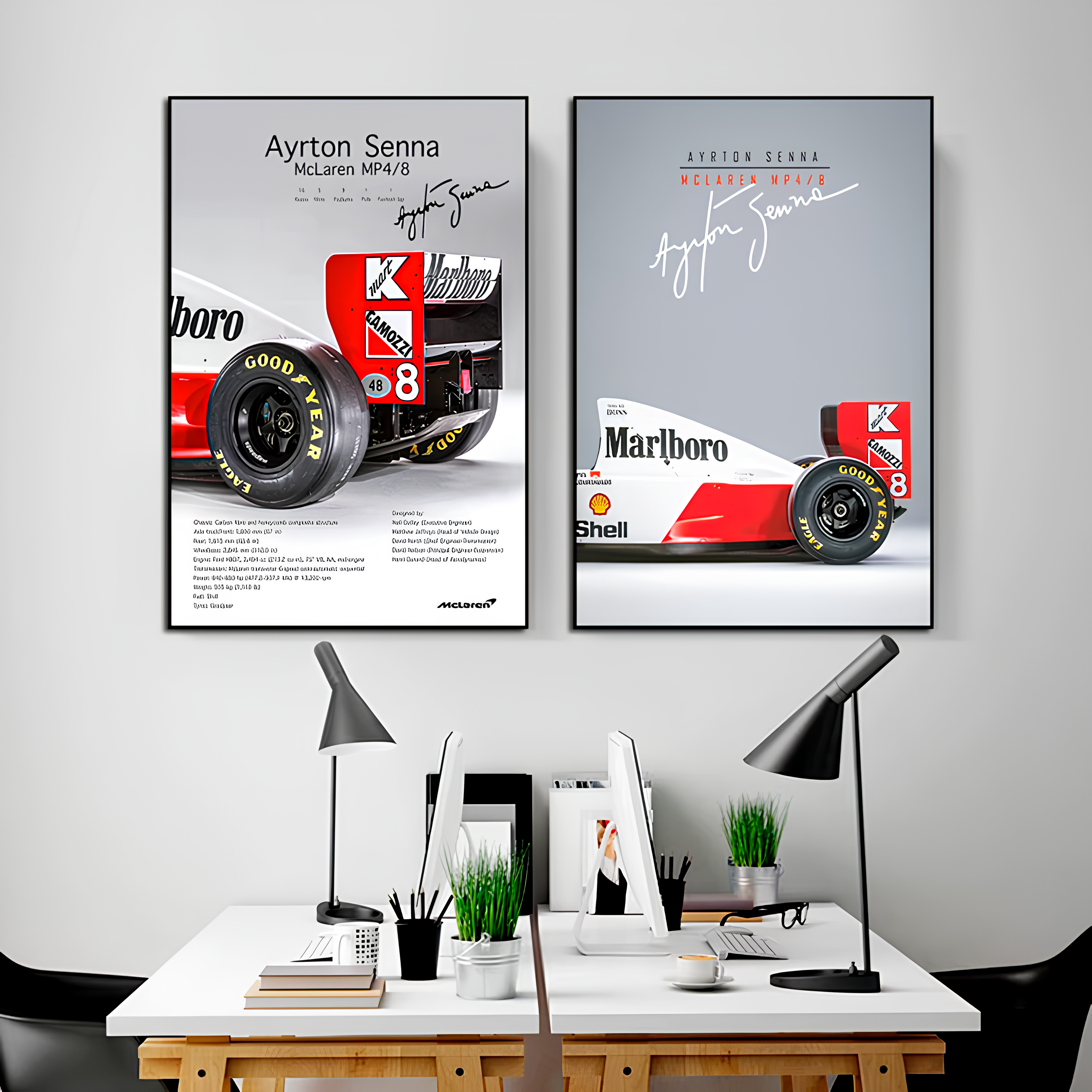 Pôster / Quadro Decorativo F1 McLaren MP4/8 Ayrton Senna