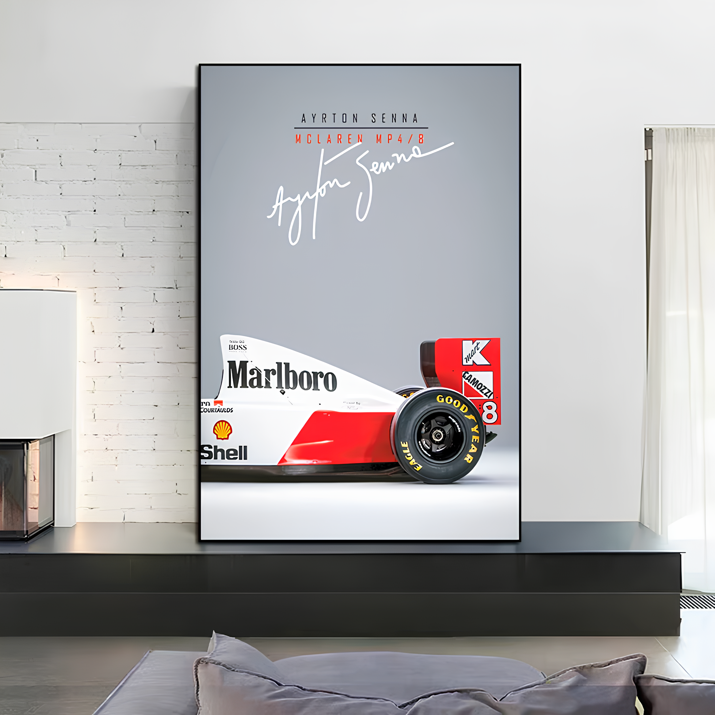 Pôster / Quadro Decorativo F1 McLaren MP4/8 Ayrton Senna