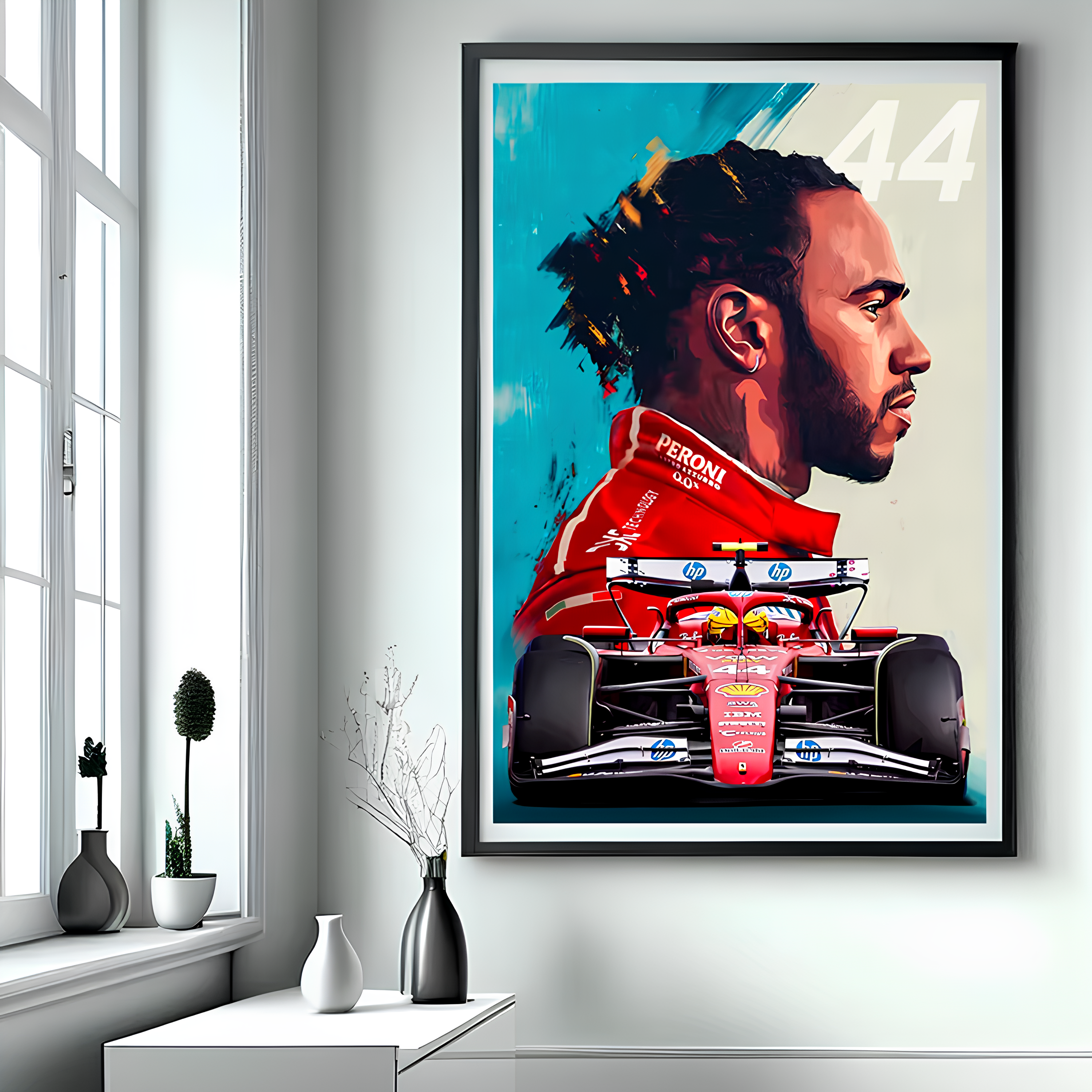 Pôster / Quadro Decorativo F1 Ferrari 2025 Lewis Hamilton
