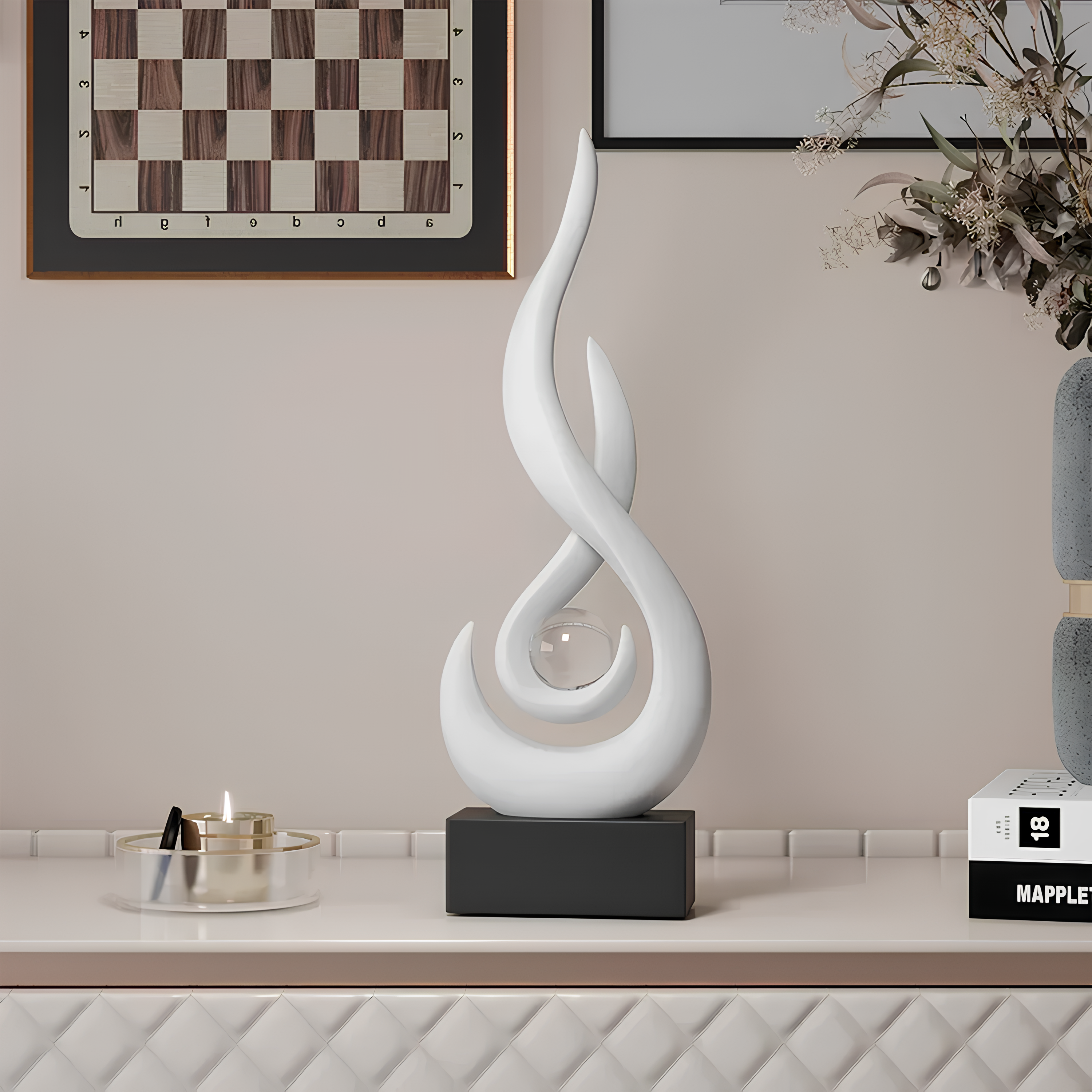 Escultura Decoração Abstrata em Cerâmica
