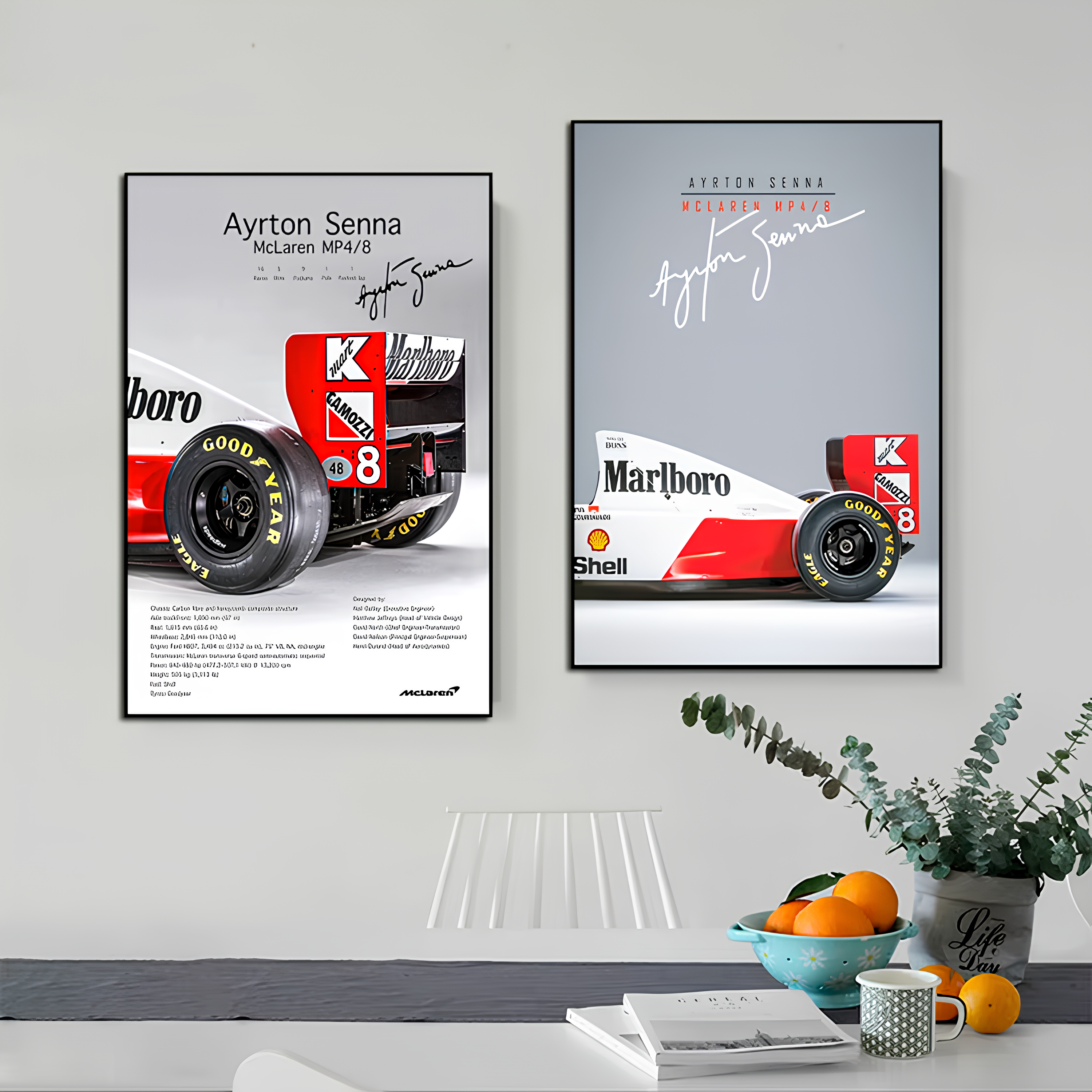 Pôster / Quadro Decorativo F1 McLaren MP4/8 Ayrton Senna