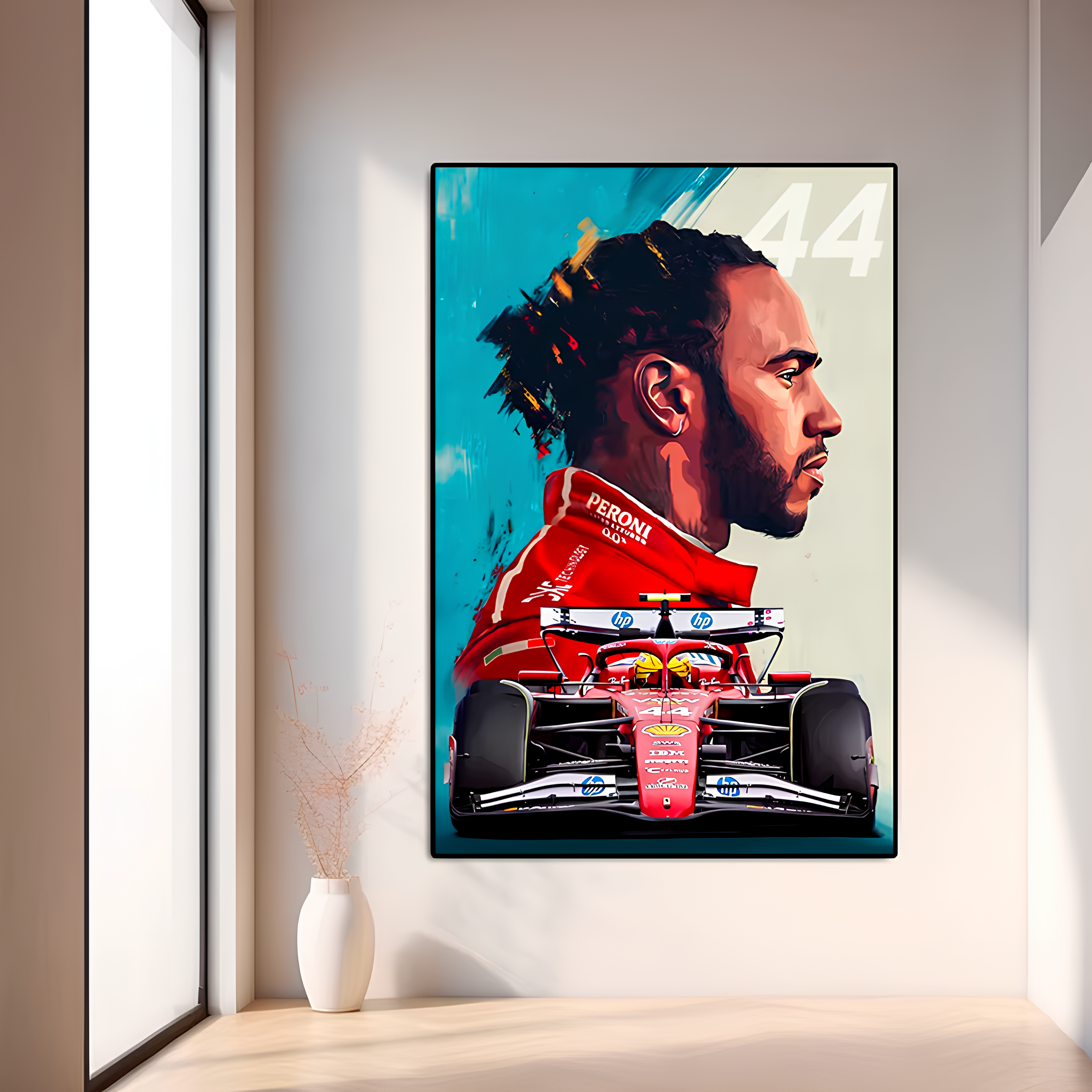 Pôster / Quadro Decorativo F1 Ferrari 2025 Lewis Hamilton