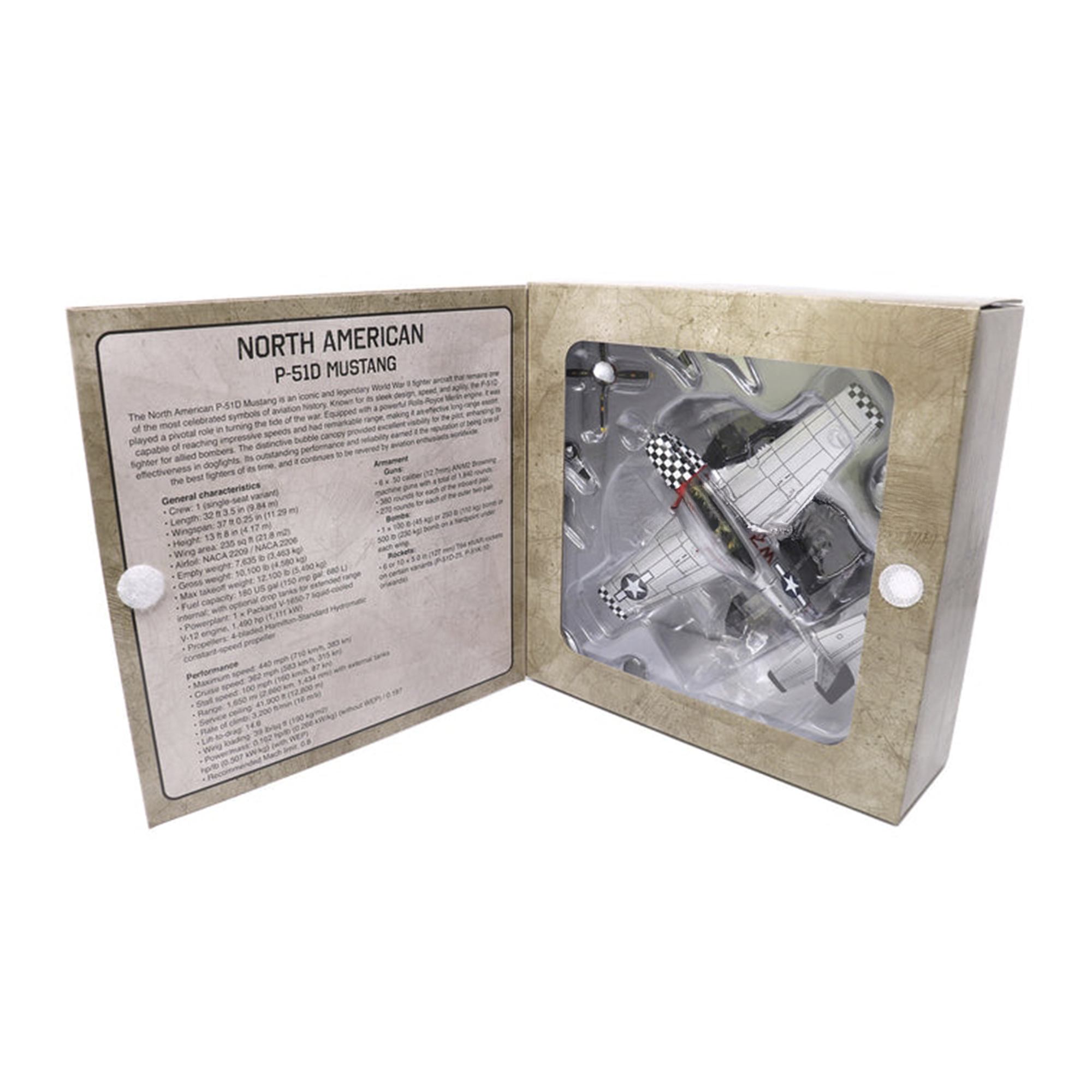 Miniatura Avião P-51D Mustang USA Motorcity Classics 1:72