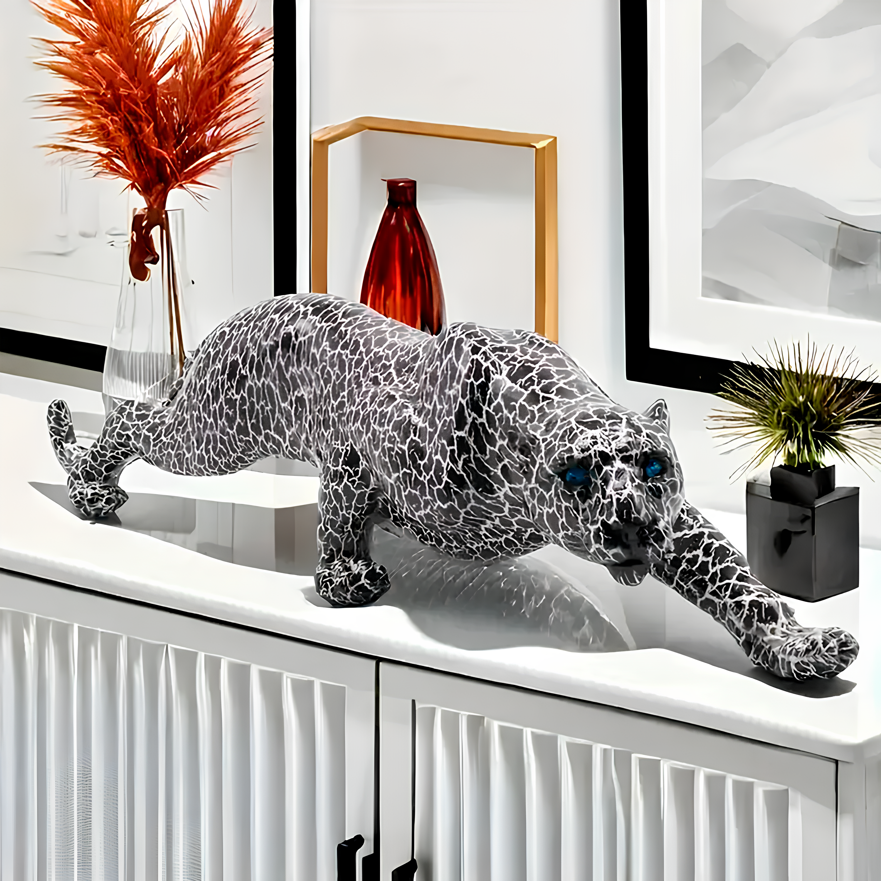 Escultura Leopardo Cheetah Resina