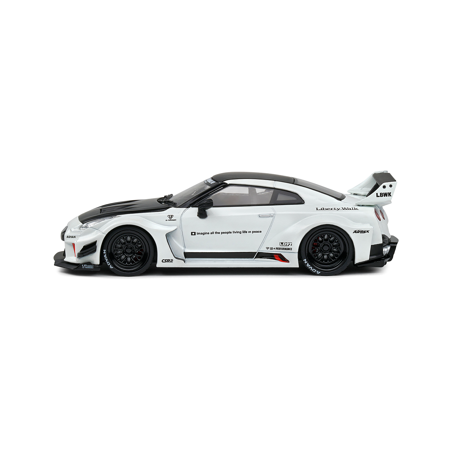 Miniatura Nissan GTR R35 LB Silhouette 1:43 Branco