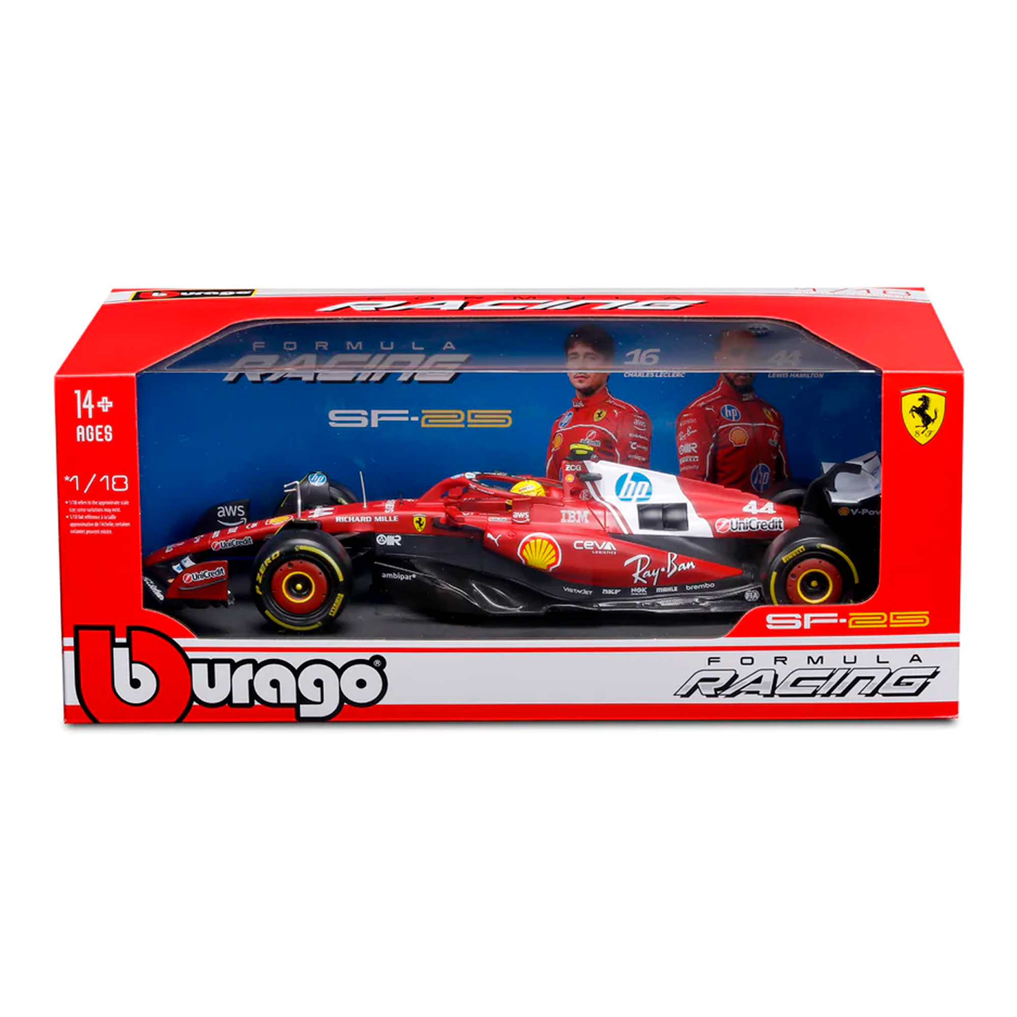 (2025) F1 Miniatura Scuderia Ferrari SF-25 1:18 Escala Grande