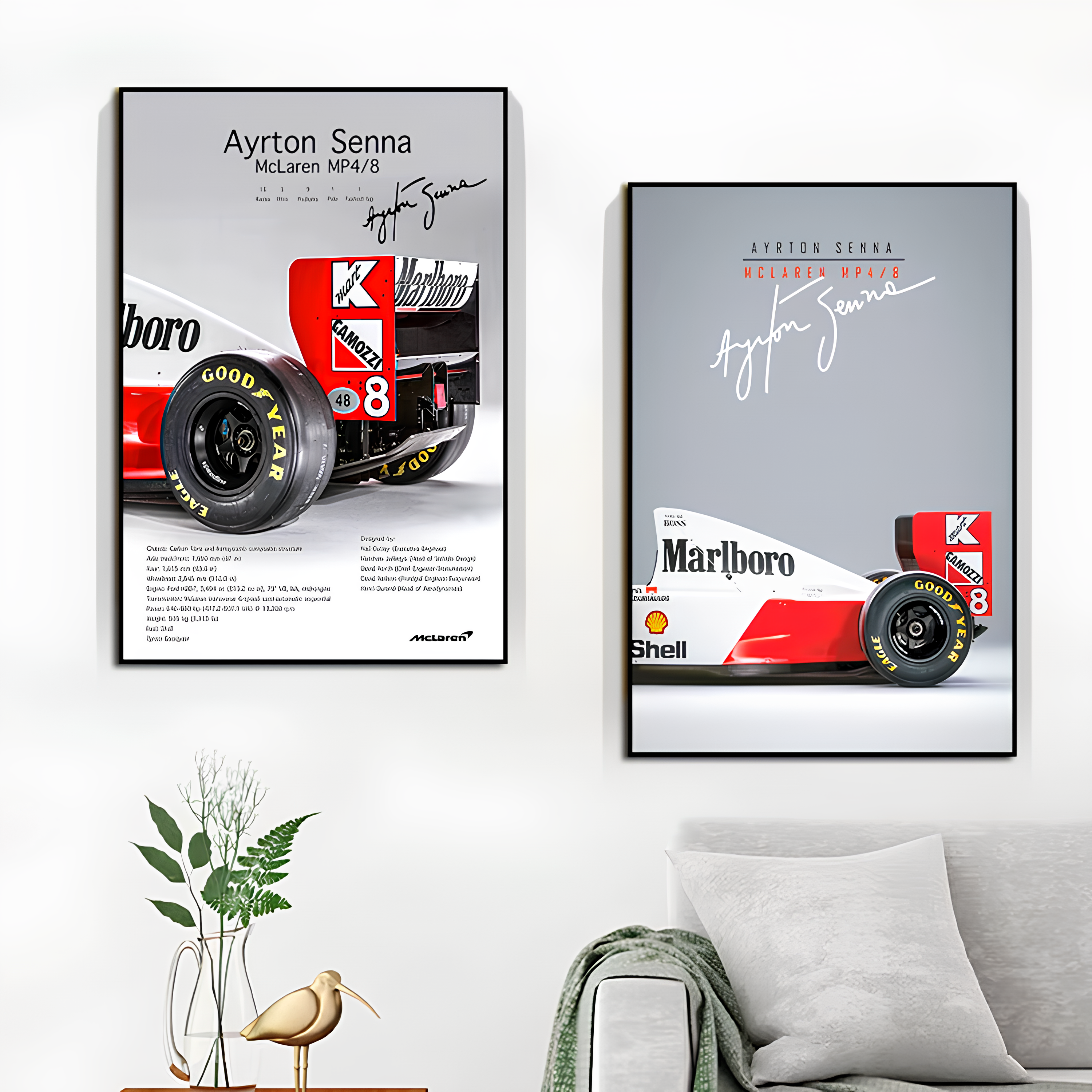 Pôster / Quadro Decorativo F1 McLaren MP4/8 Ayrton Senna
