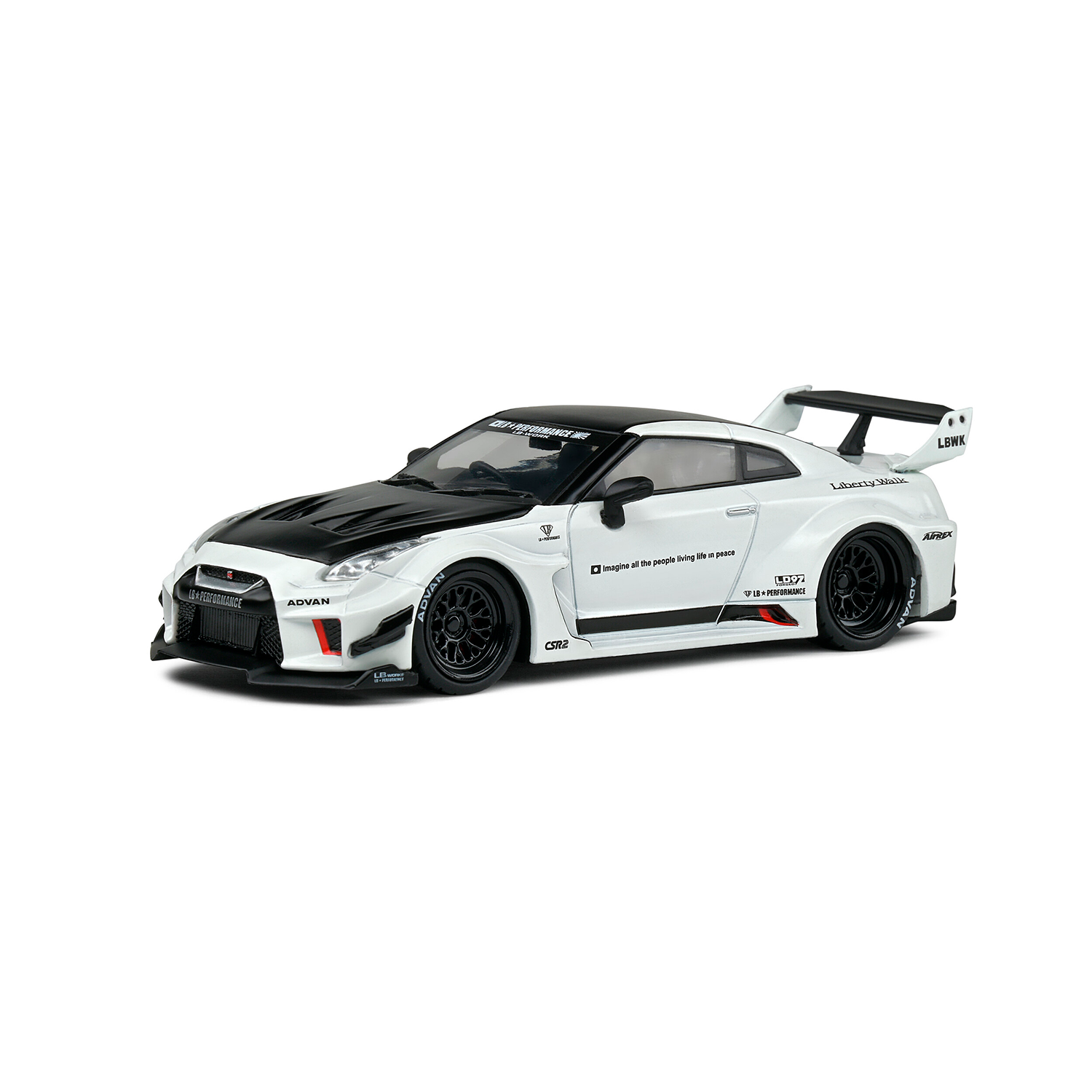 Miniatura Nissan GTR R35 LB Silhouette 1:43 Branco