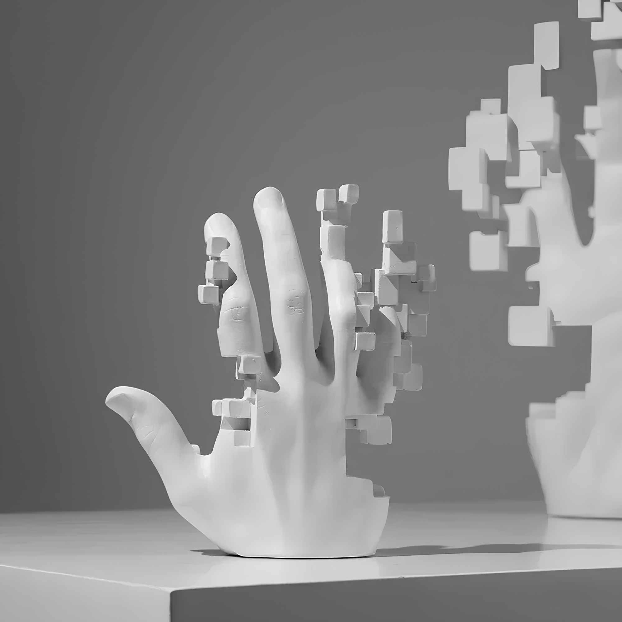 Escultura Abstrata Mão 3D