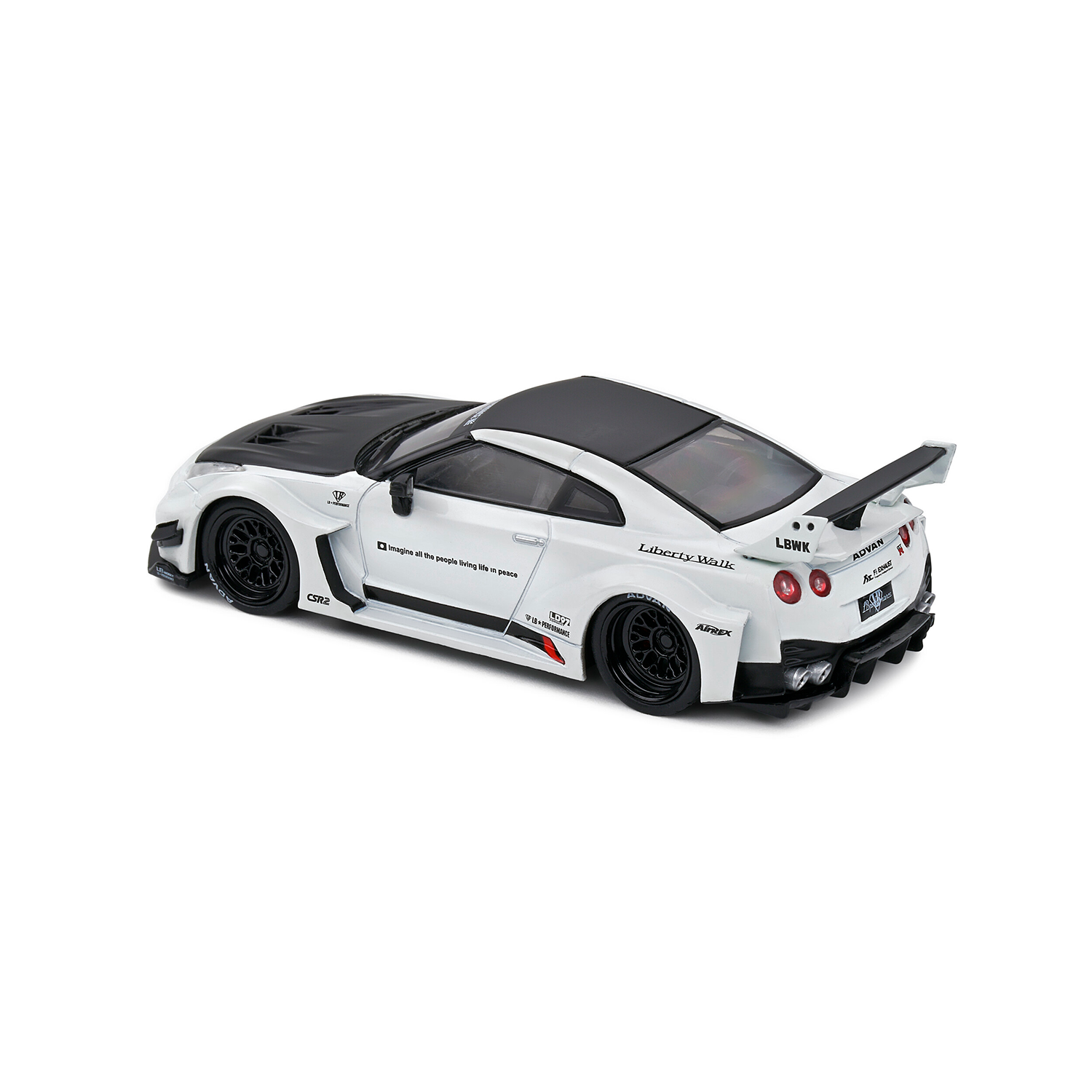 Miniatura Nissan GTR R35 LB Silhouette 1:43 Branco