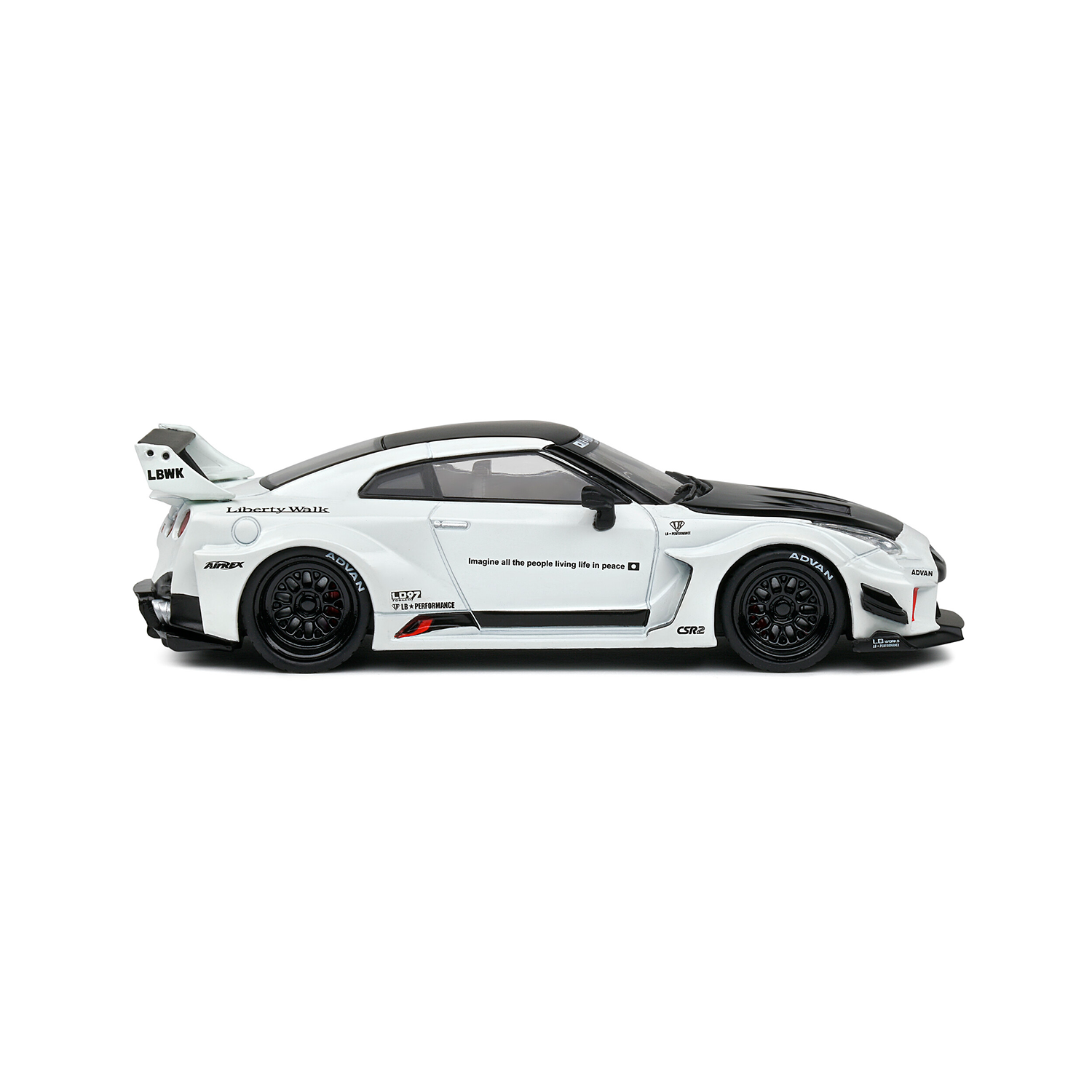Miniatura Nissan GTR R35 LB Silhouette 1:43 Branco