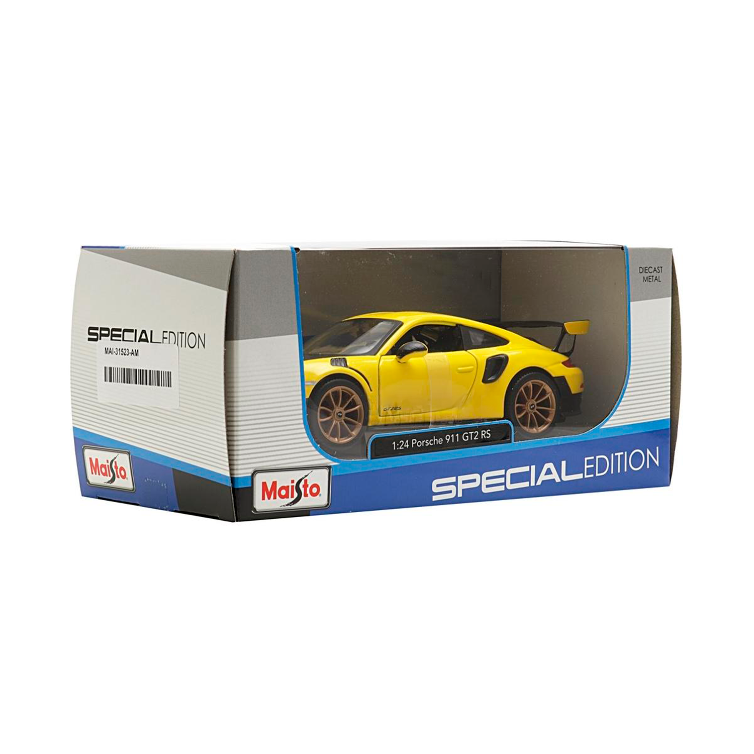 Miniatura Porsche 911 GT2 1:24 Amarelo