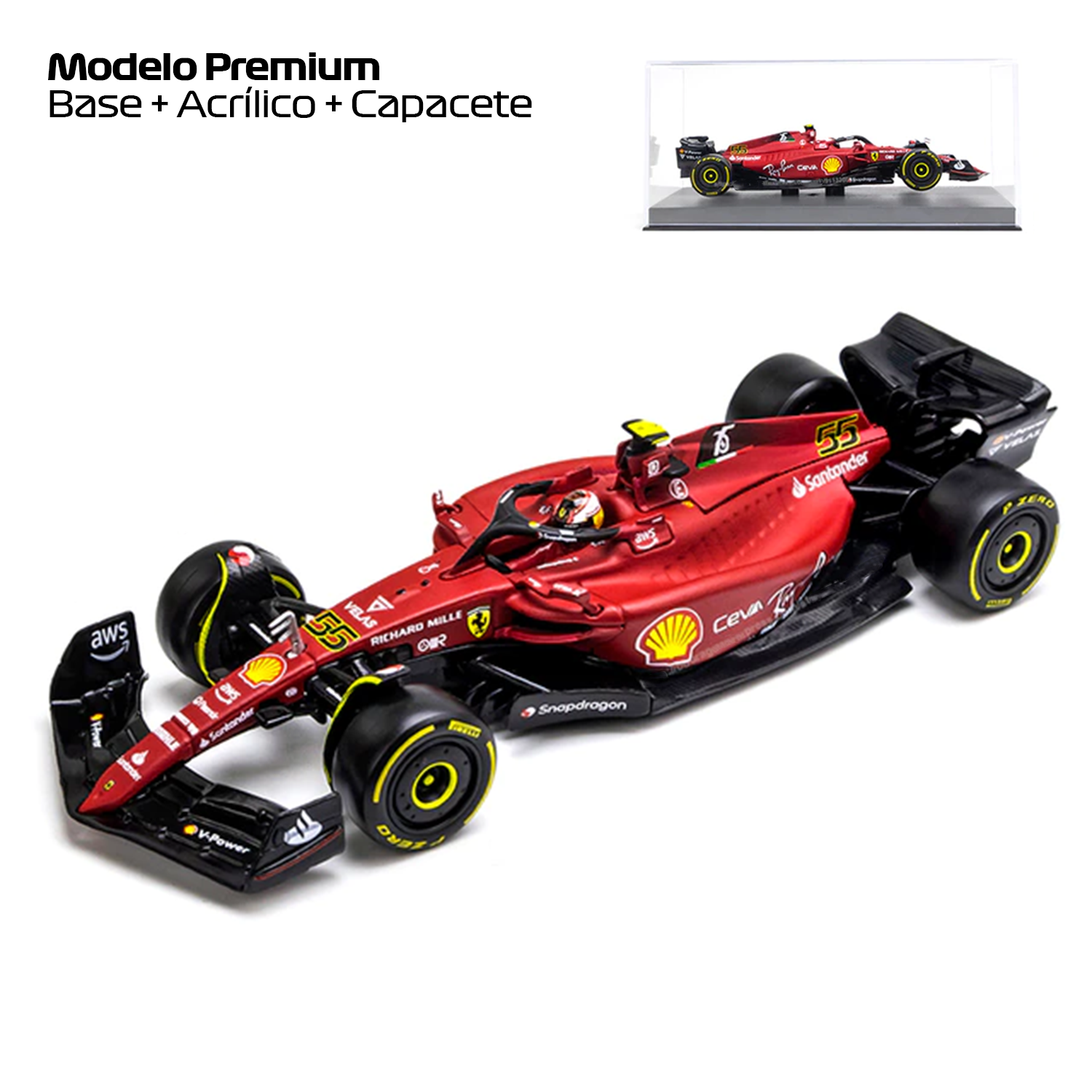 Formula 1 Miniatura 2022 Scuderia Ferrari F1 75 Carlos Sainz 55