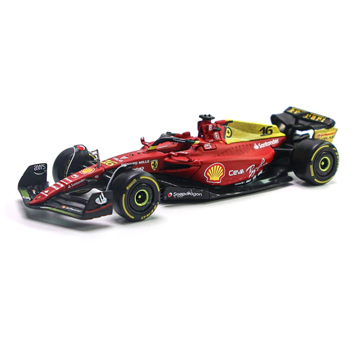 Formula 1 Miniatura 2022 Scuderia Ferrari F1 75 Edição Comemorativa GP Monza 16 Charles Leclerc