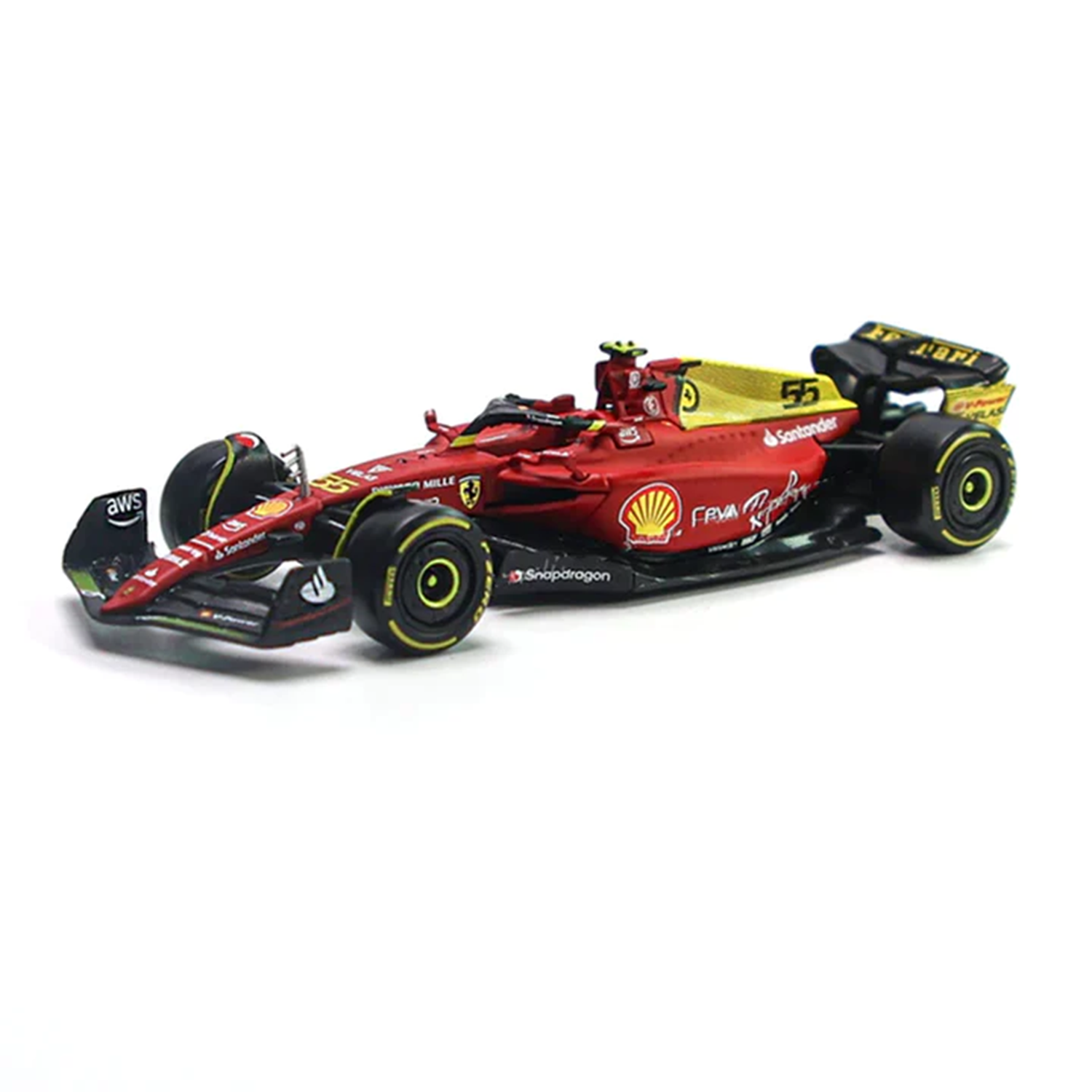 Formula 1 Miniatura 2022 Scuderia Ferrari F1 75 Edição Comemorativa GP Monza 55 Carlos Sainz