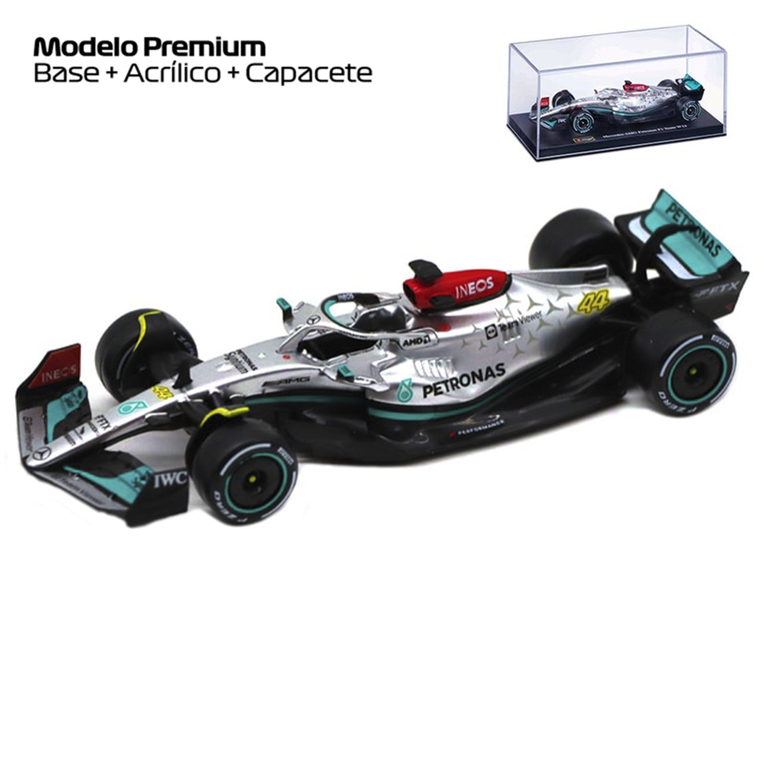 Formula 1 Miniatura 2022 F1 Mercedes-AMG W13 Lewis Hamilton 44