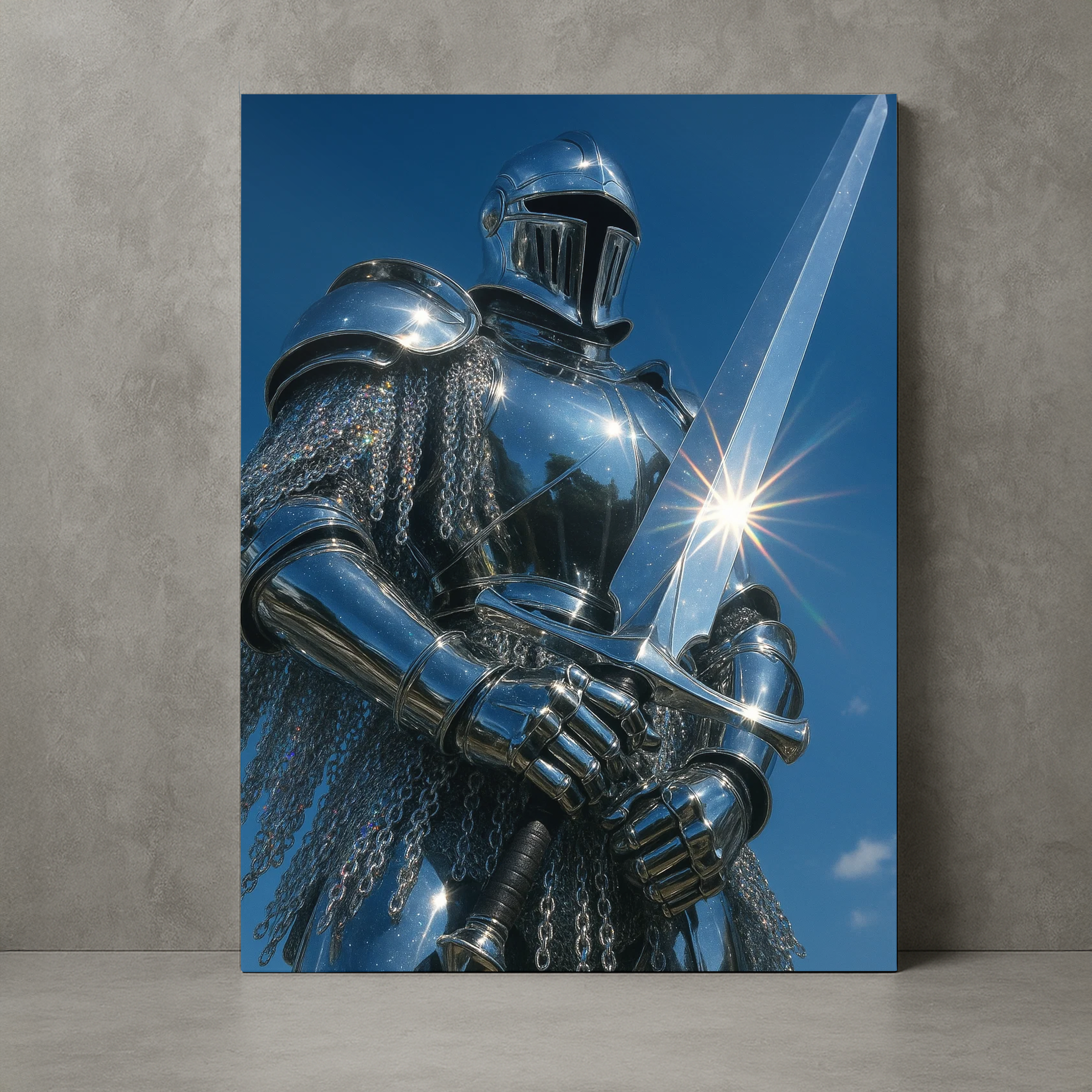 Tela/Quadro Decorativo Cavaleiro de Prata