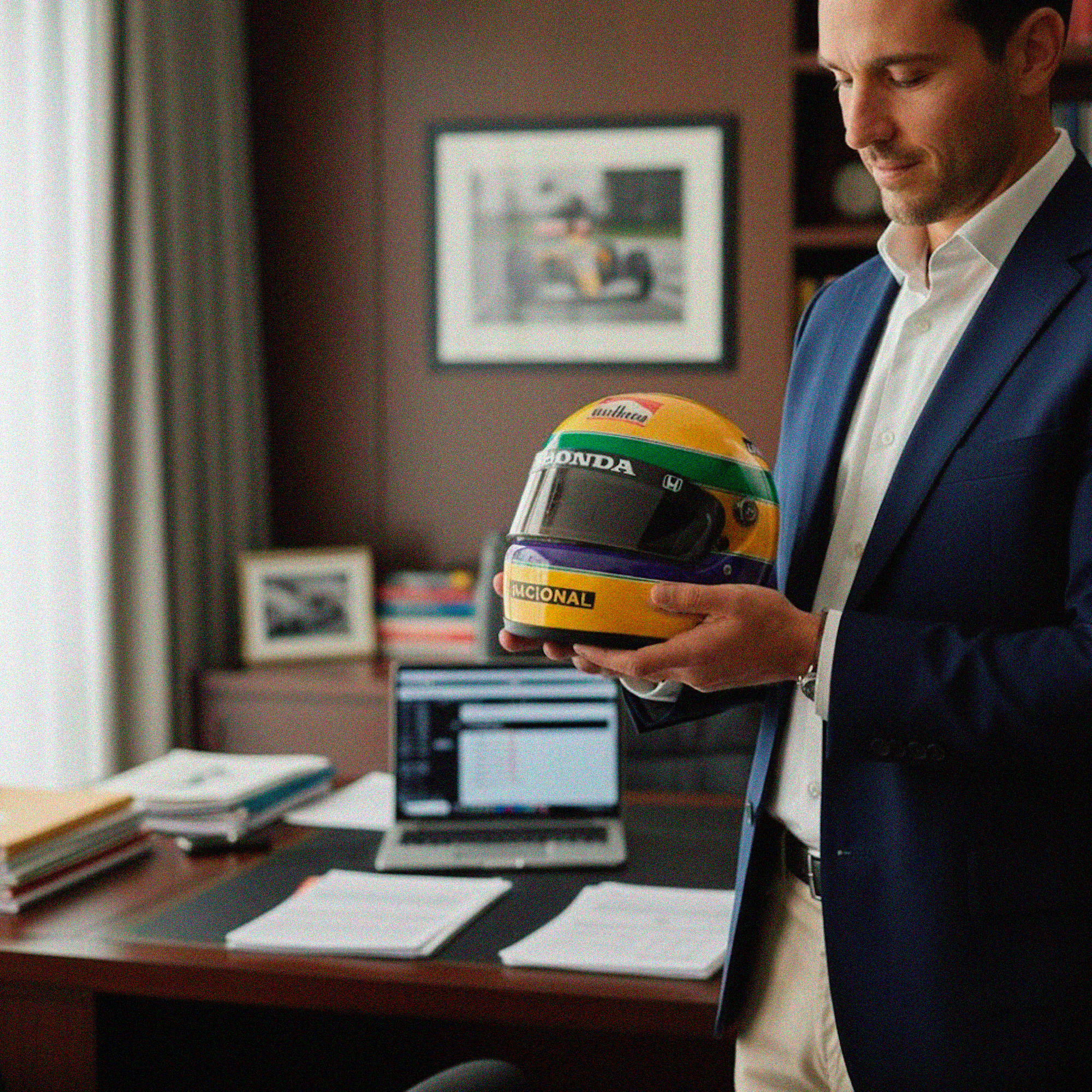 F1 Miniatura Capacete Ayrton Senna 1990 1:2