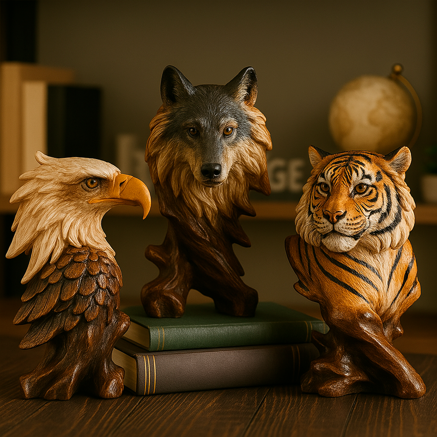 Escultura Retrô Animais em Resina