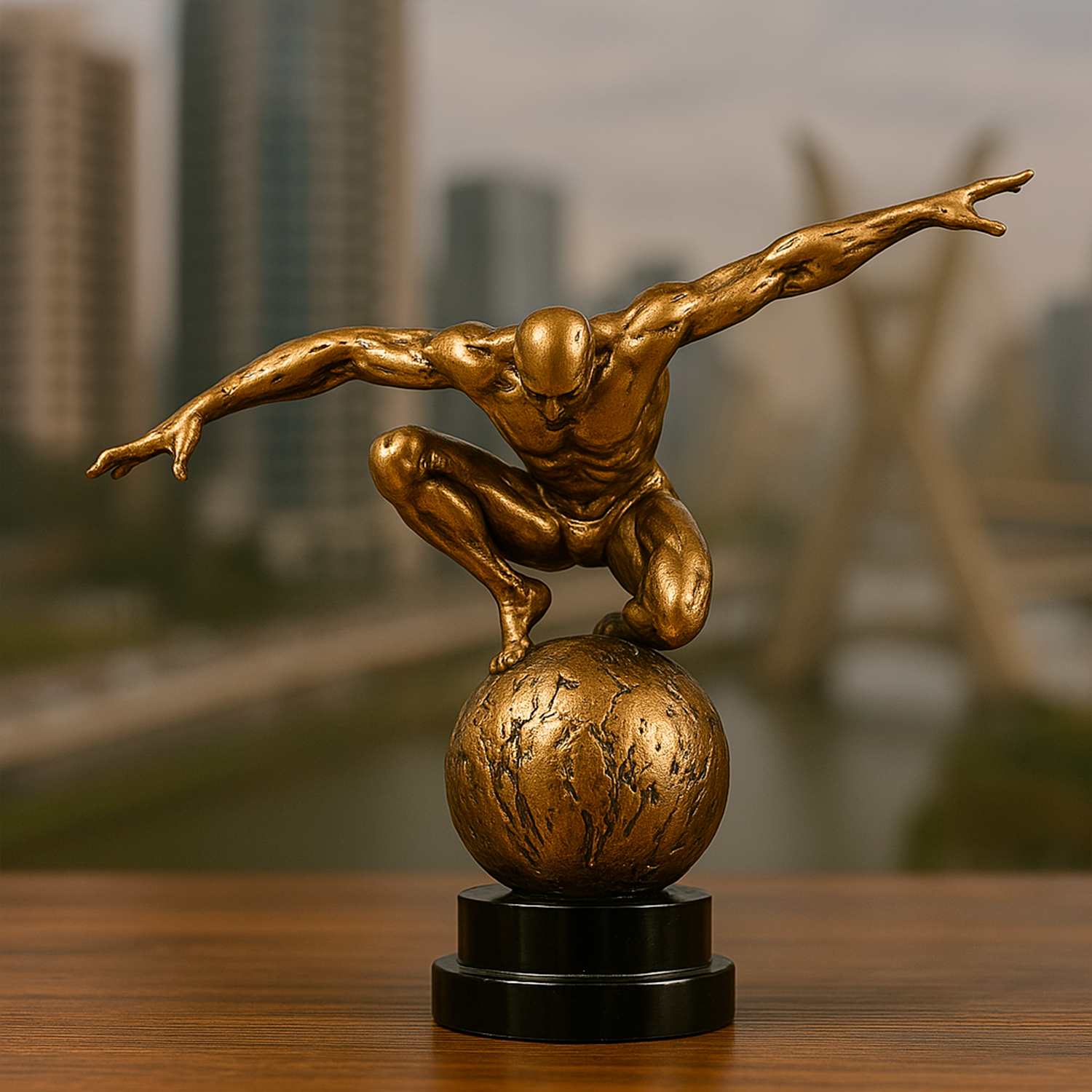 Escultura Equilíbrio Humano em Metal