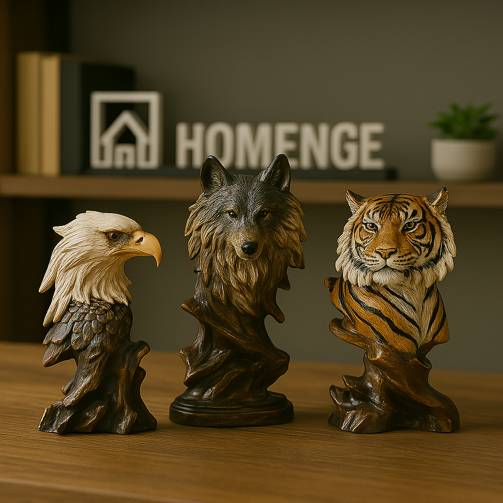 Escultura Retrô Animais em Resina