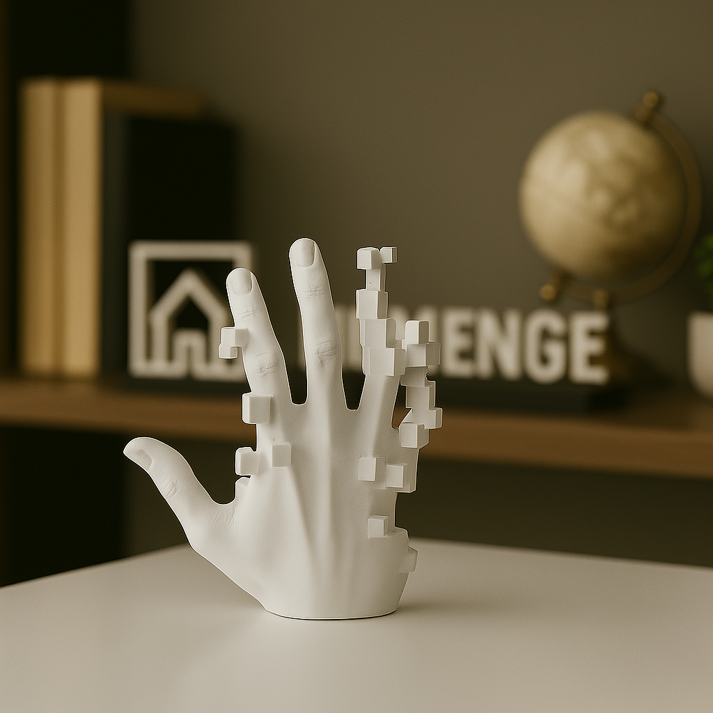 Escultura Abstrata Mão 3D Resina - Decoração para Escritório, Sala de Estar, Sala de Jantar, Quarto, Home Office, Advocacia, Consultório, Clínica, Contabilidade, Recepção