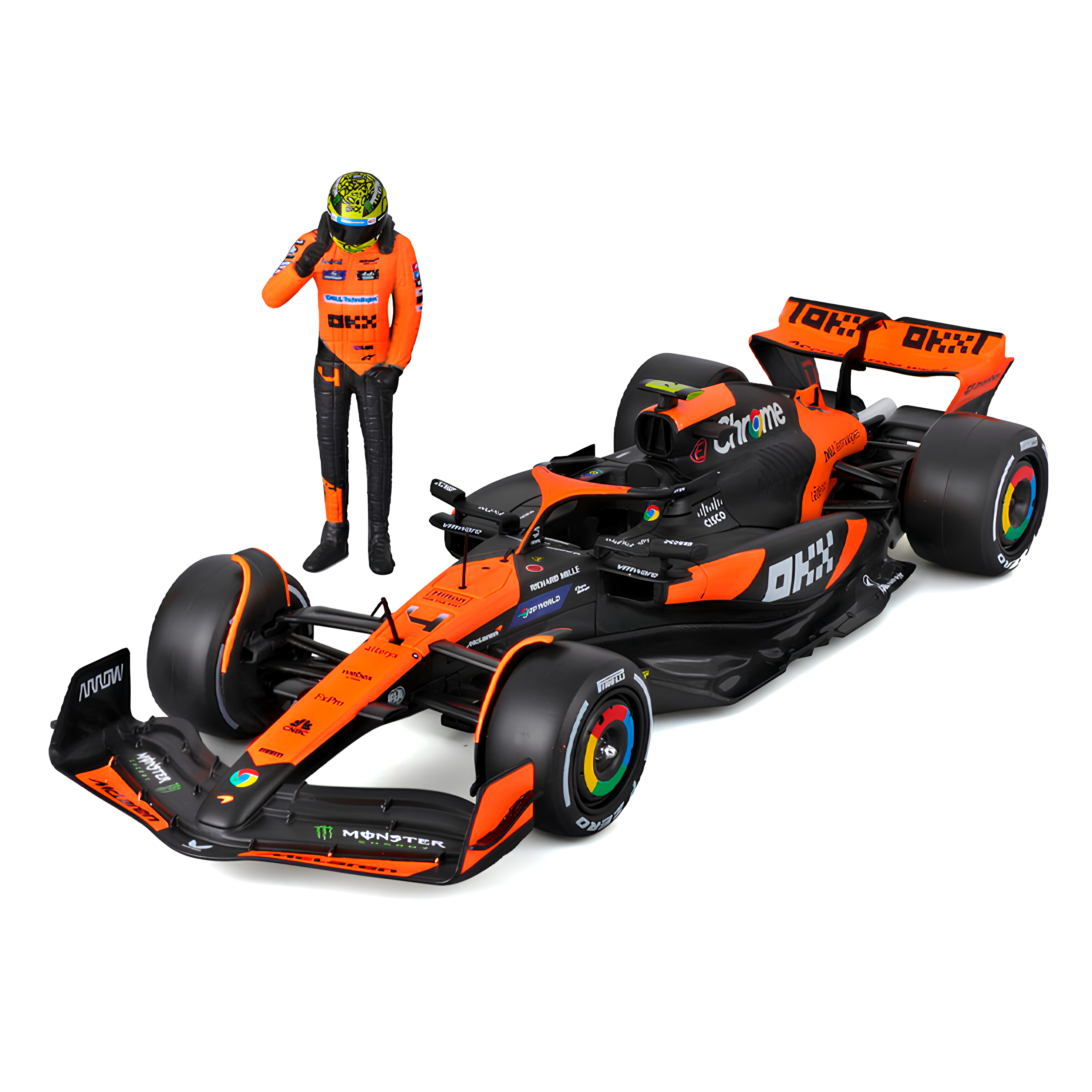 (2024) F1 Miniatura McLaren MCL38 + Piloto (Campeão Construtores)