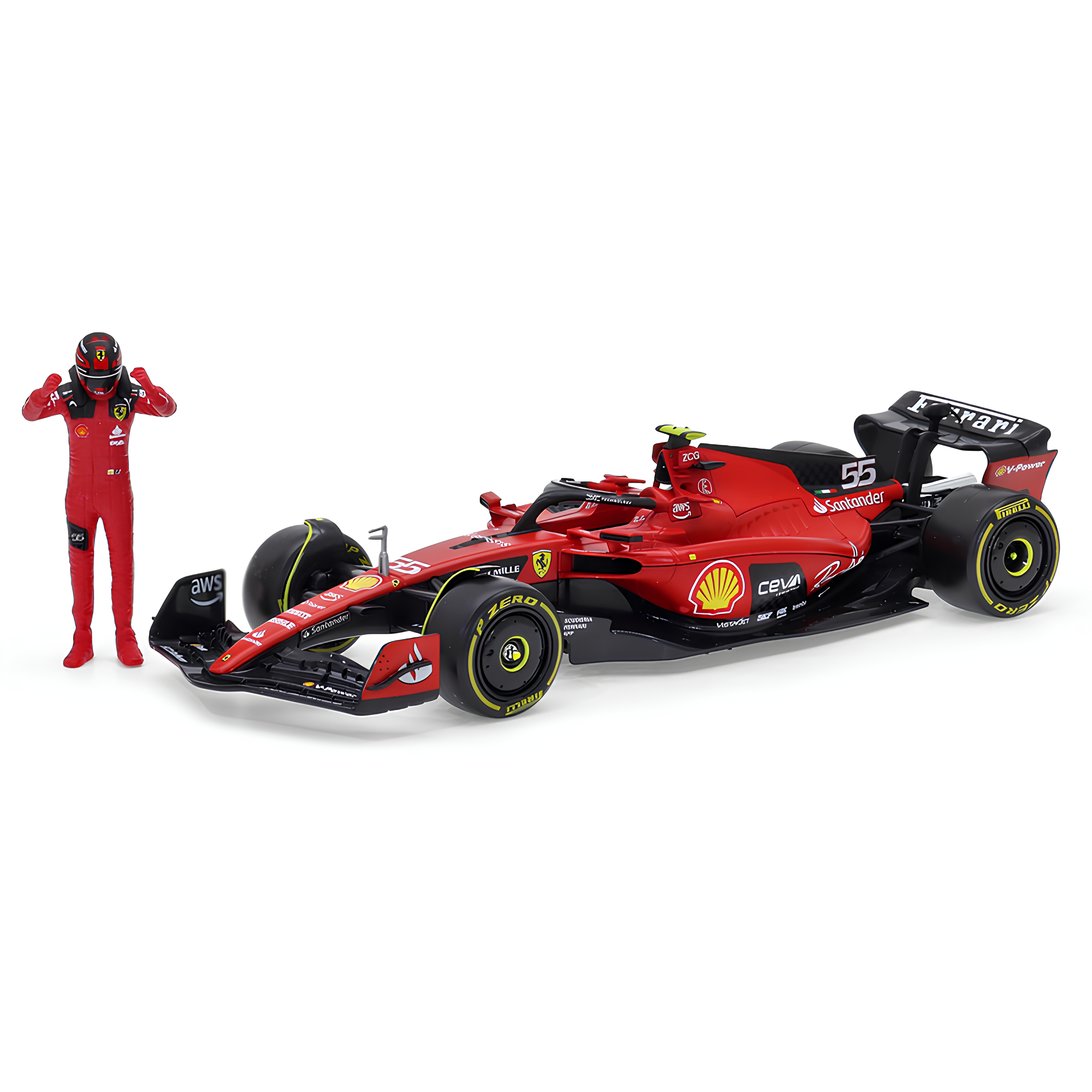 (2023) F1 Miniatura Ferrari SF-23 #55 Carlos Sainz 1:24 + Piloto