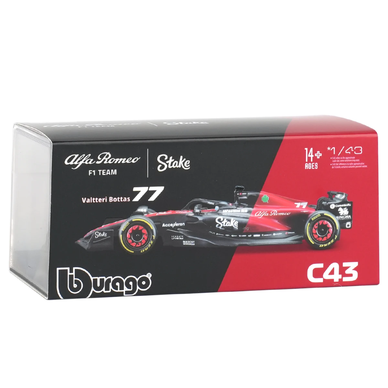 (2023) F1 Miniatura Alfa Romeo C43 #77 Valtteri Bottas 1:43