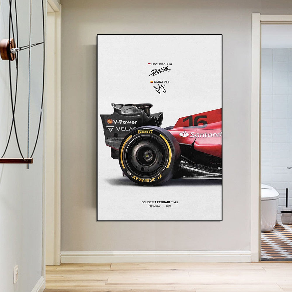 poster quadros decorativos scuderia ferrari formula 1