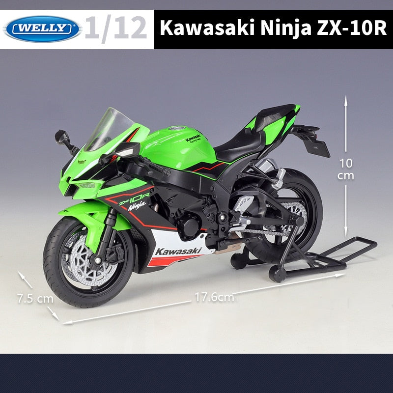 miniatura 1/12 kawasaki ninja zx10r motociclismo