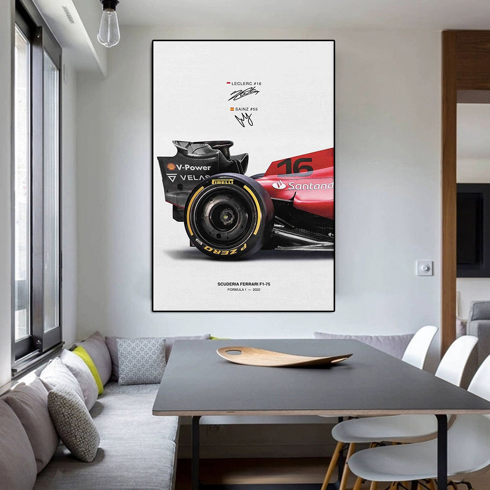 poster quadros decorativos scuderia ferrari formula 1