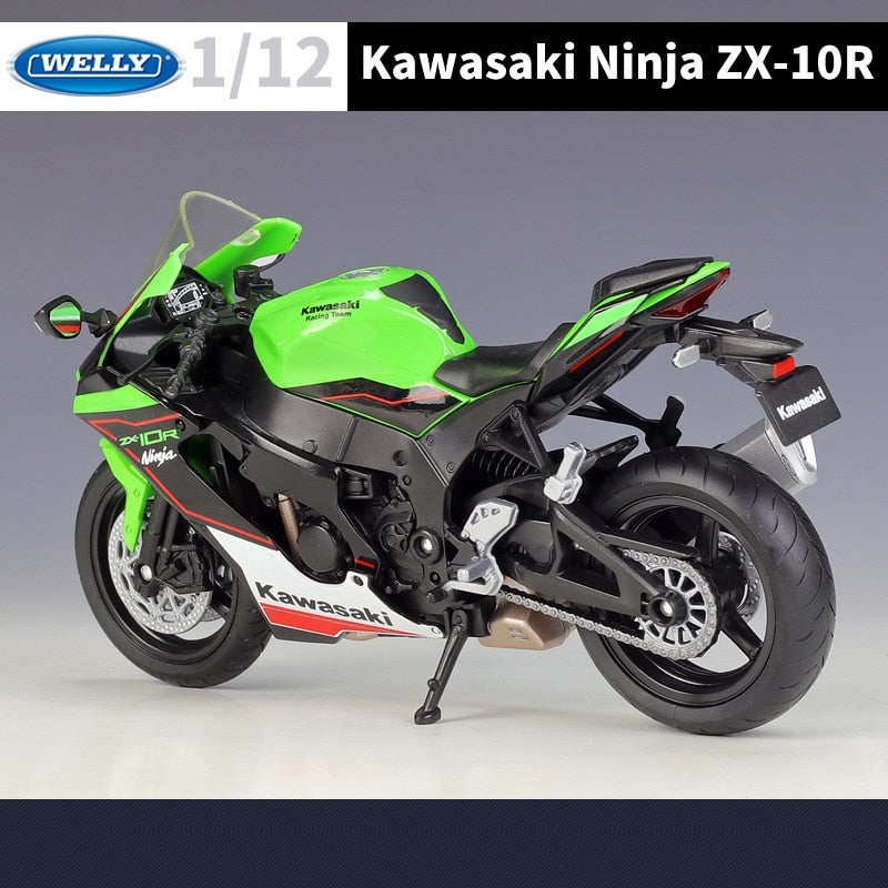 miniatura 1/12 kawasaki ninja zx10r motociclismo