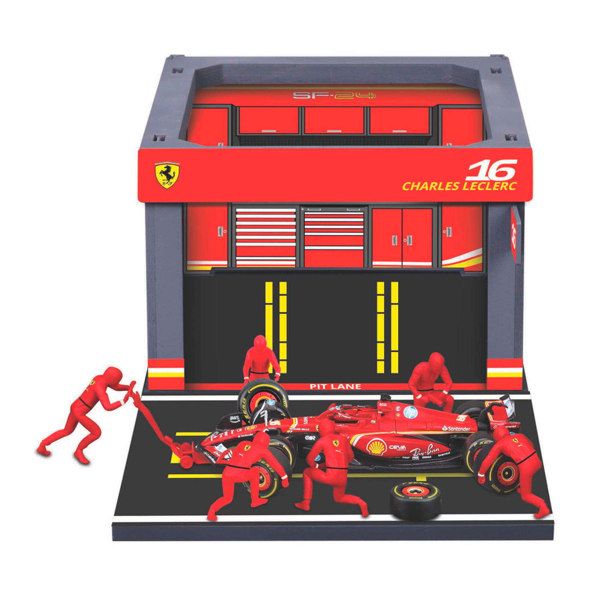 (2024) F1 Miniatura Scuderia Ferrari SF-24 Pit Pass #16 Charles Leclerc 1:43