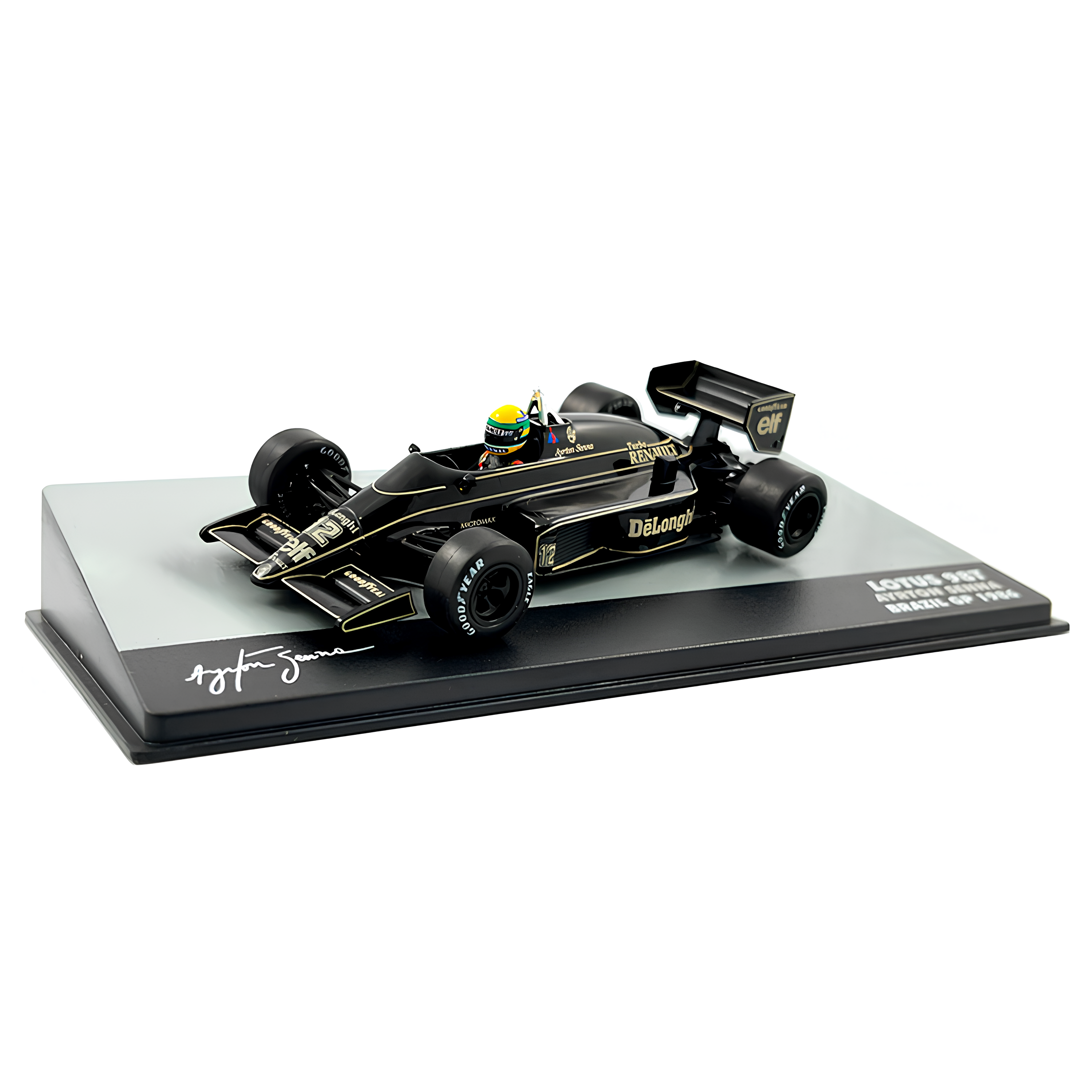 LANÇAMENTO (1986) F1 Miniatura Lotus Renault 98T 1986 Ayrton S. 1:43