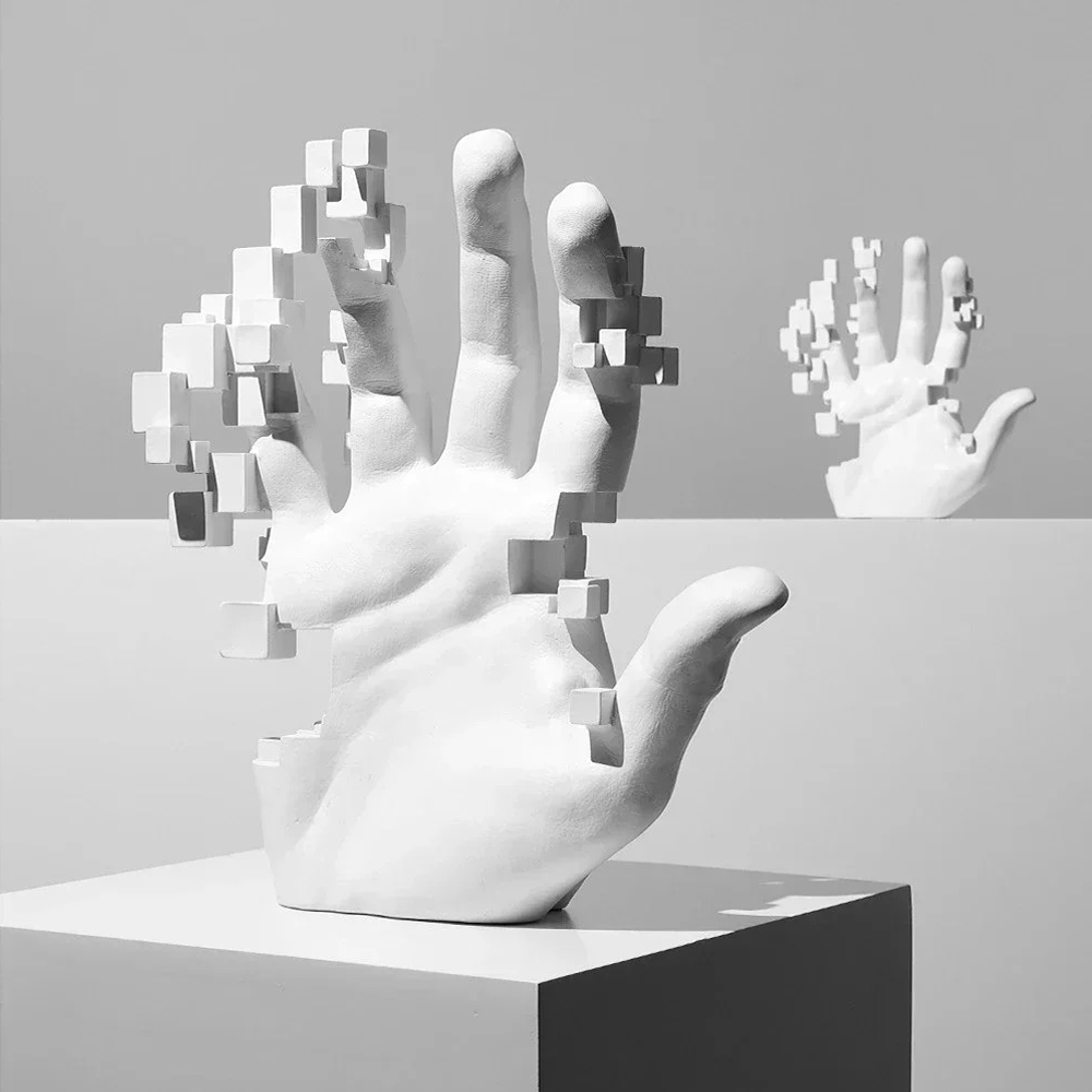 Escultura Abstrata Mão 3D