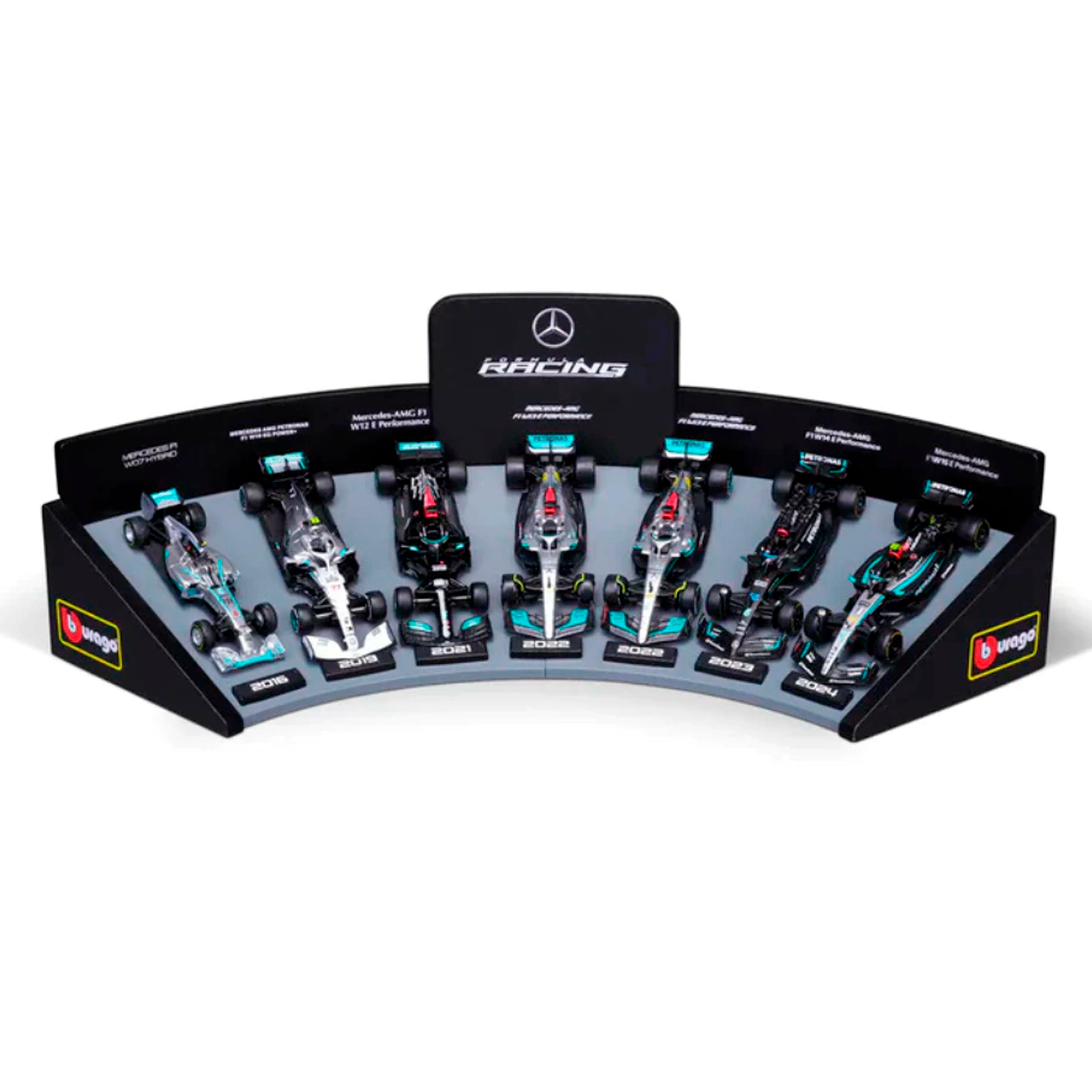 F1 Miniaturas Mercedes-AMG Display Pack 7 Carros 1:43