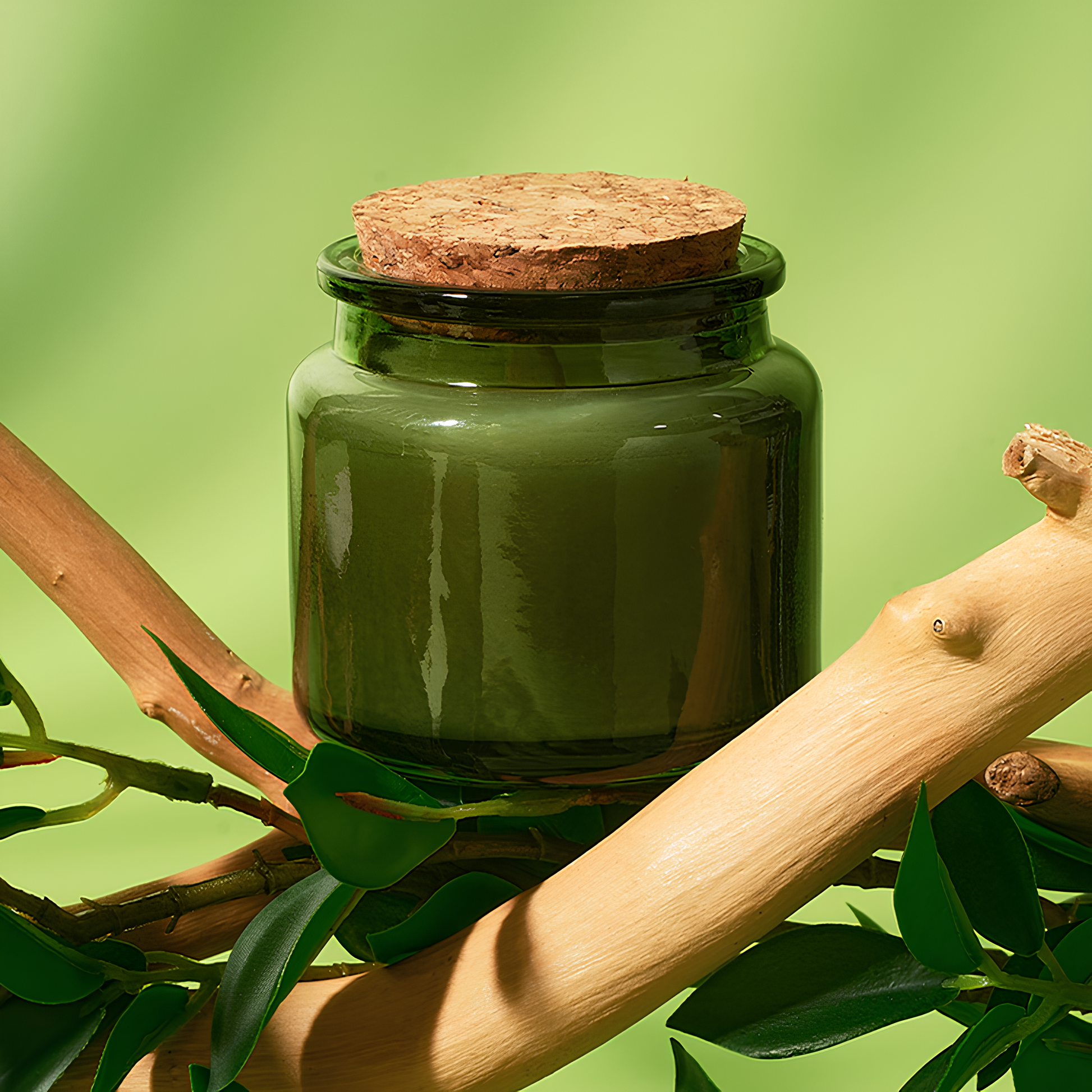 Vela Aromática Artesanal em Vidro Verde