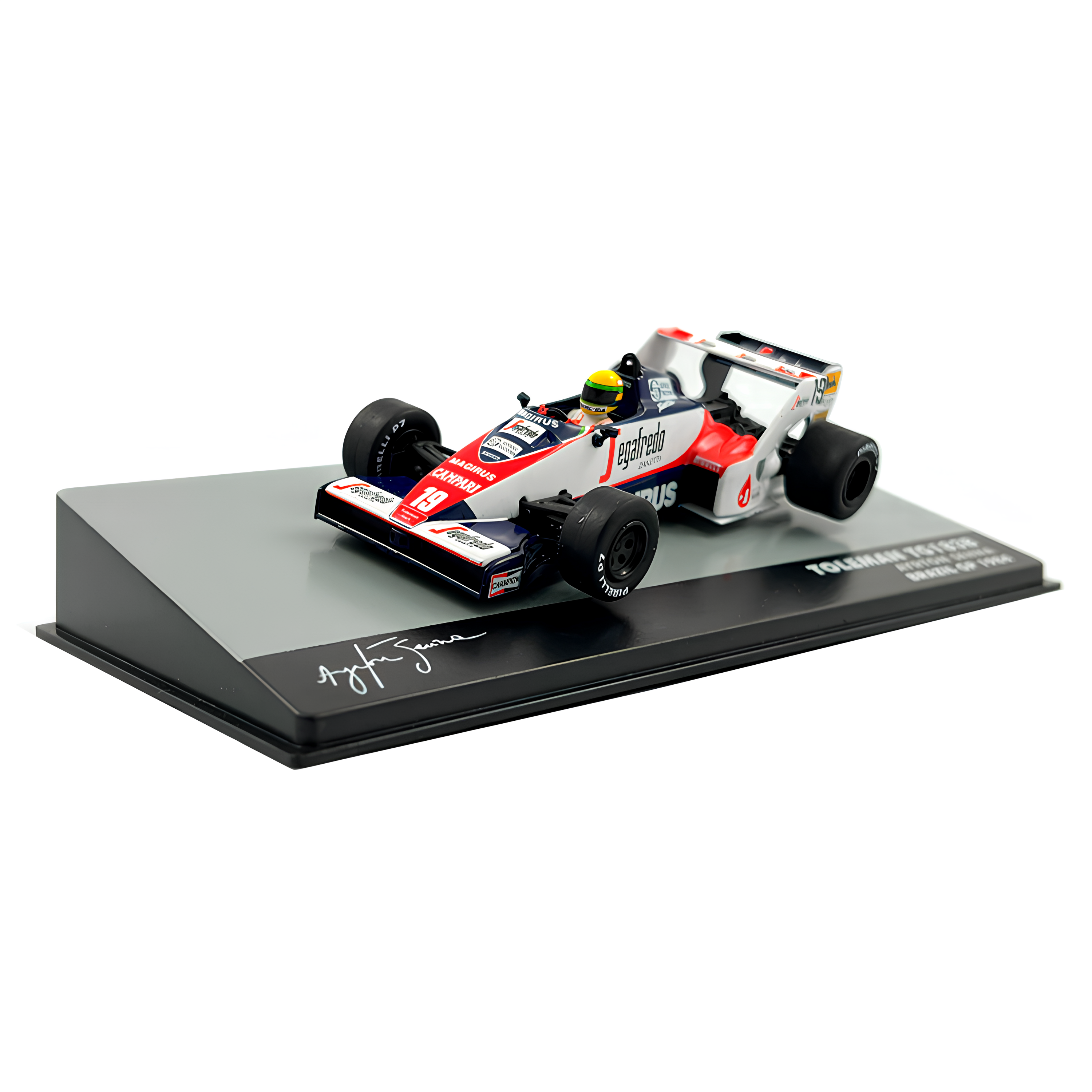 LANÇAMENTO (1984) F1 Miniatura Toleman TG183B 1984 Ayrton S. 1:43