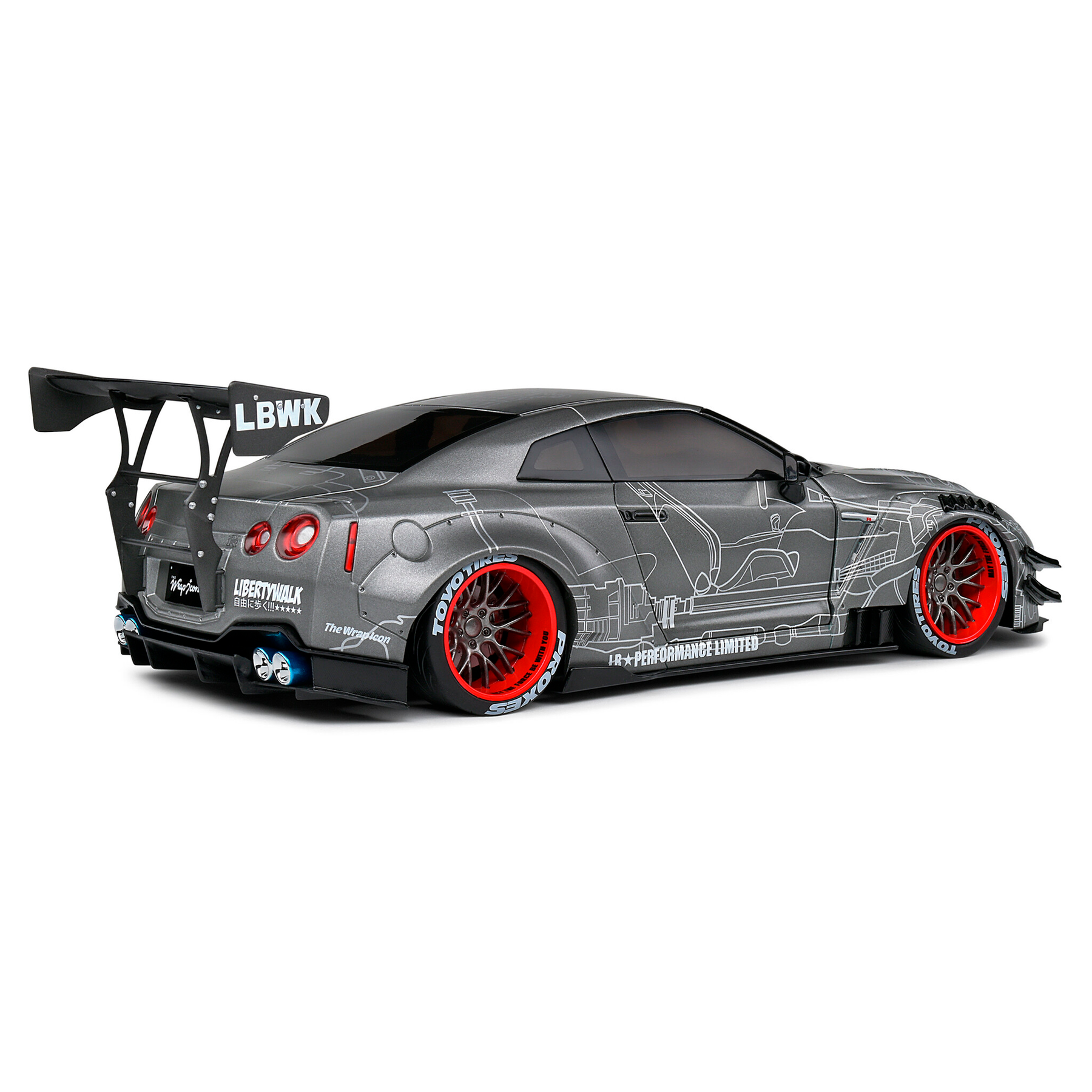 2022) Miniatura Nissan GT-R (R35) Liberty Walk 2.0 1:18 – Homenge