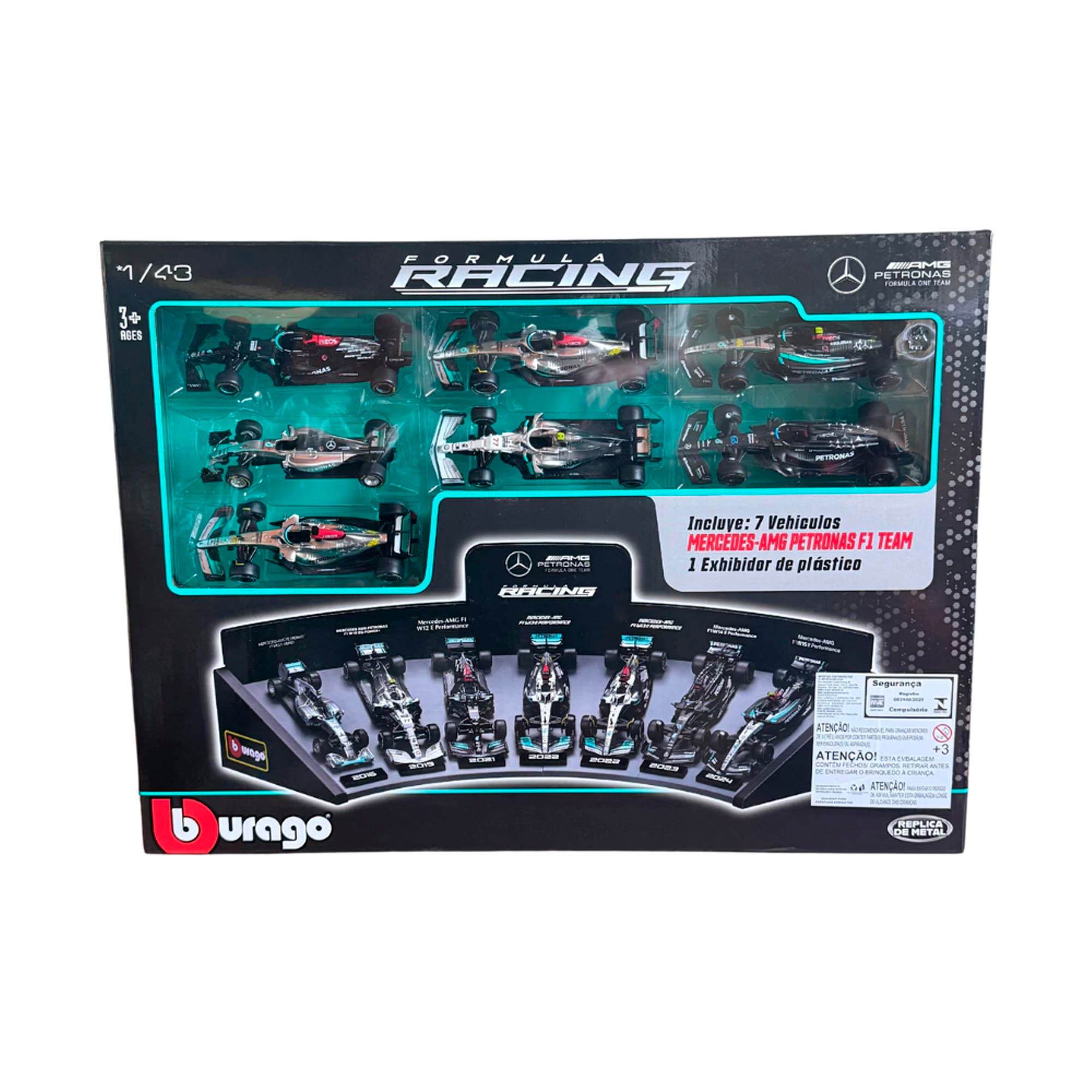 F1 Miniaturas Mercedes-AMG Display Pack 7 Carros 1:43