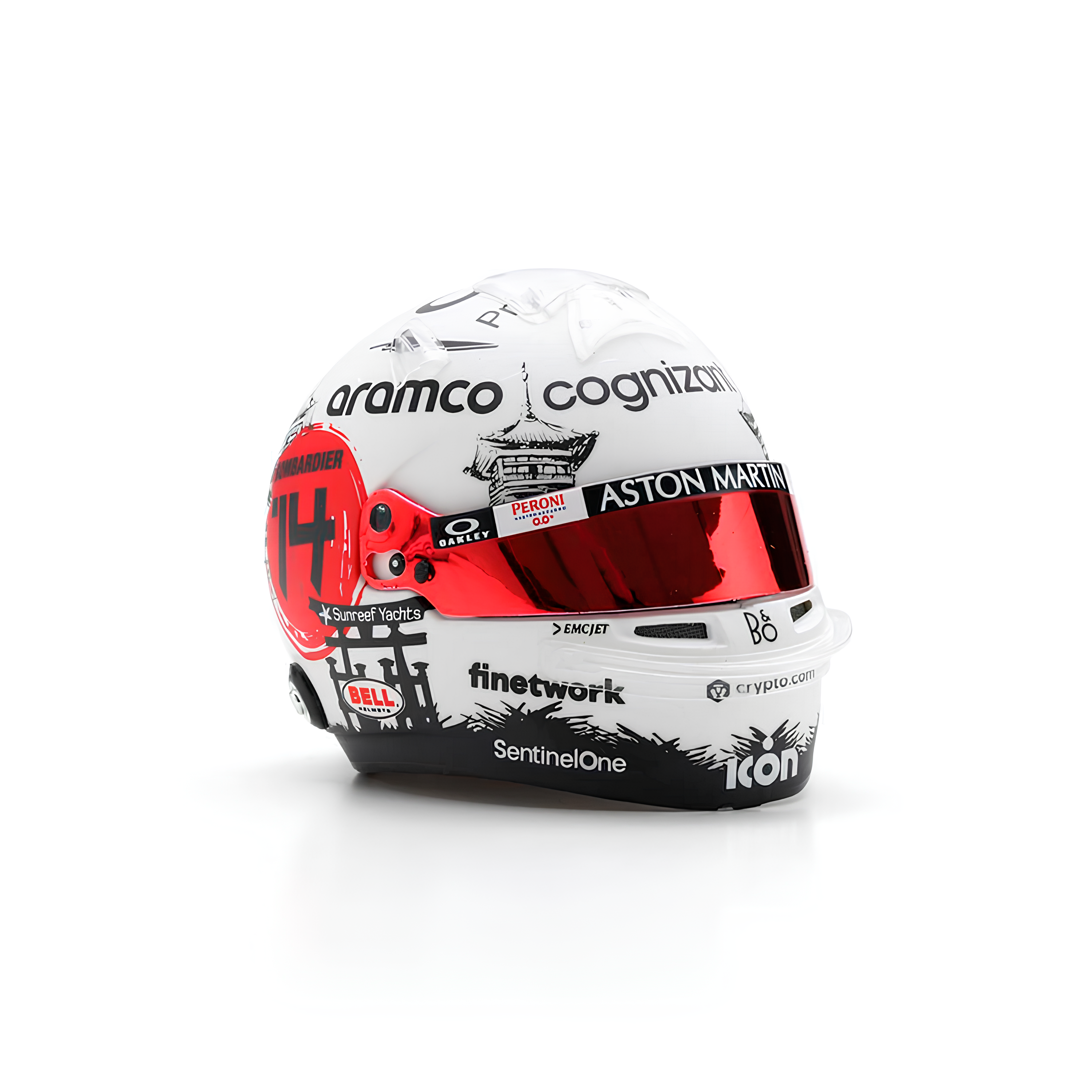 (2023) F1 Miniatura Capacete Fernando Alonso Japão 1:5