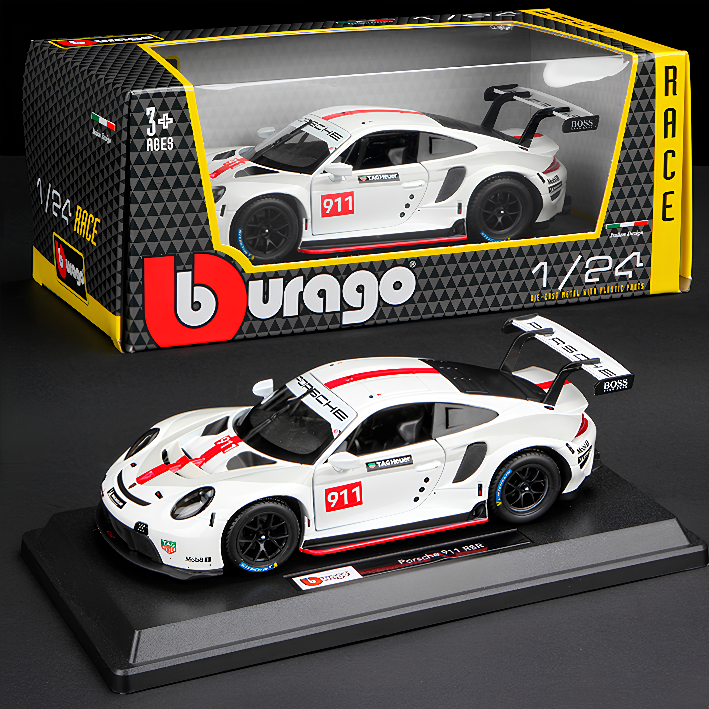 Miniatura Porsche 911 RSR WEC em Metal 1:24