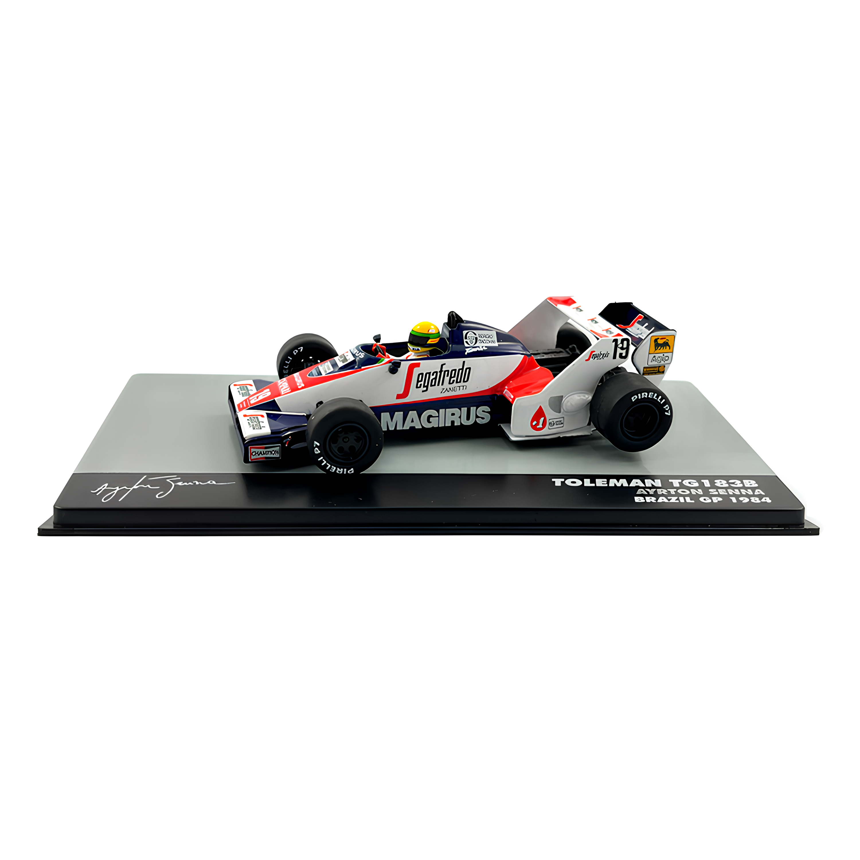 LANÇAMENTO (1984) F1 Miniatura Toleman TG183B 1984 Ayrton S. 1:43