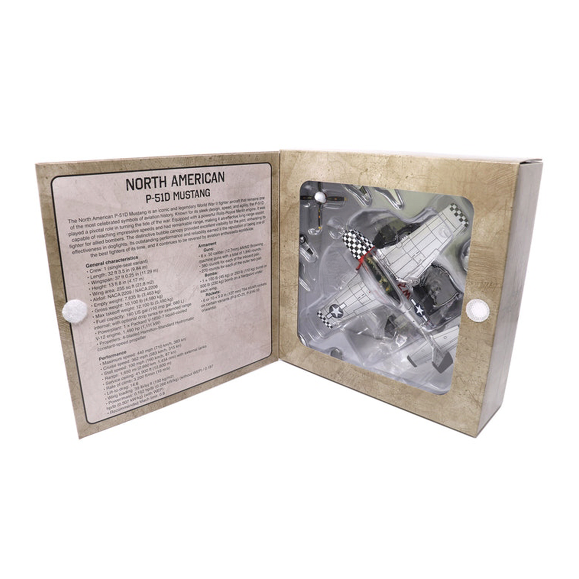 Miniatura Avião P-51D Mustang USA Motorcity Classics 1:72