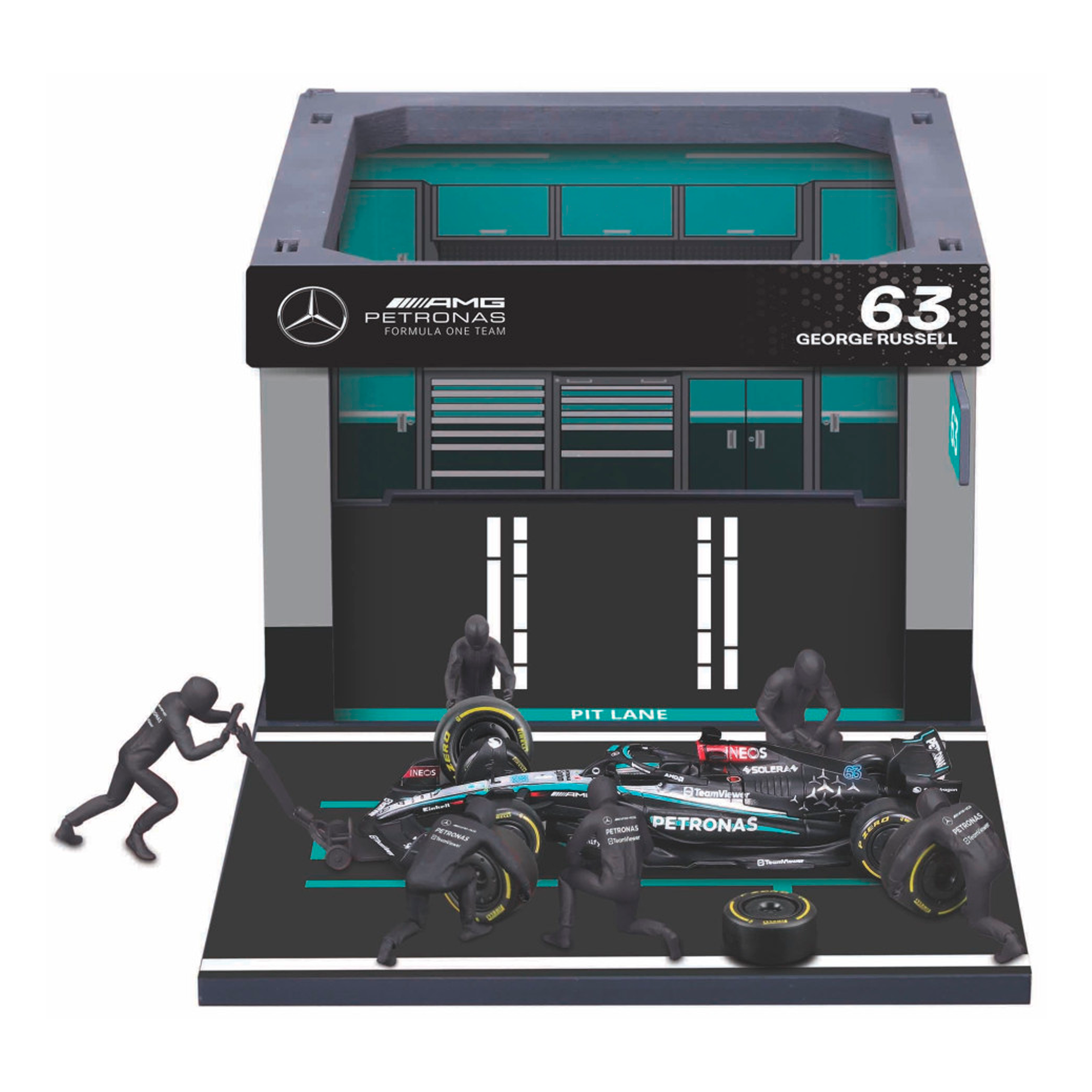 (2024) F1 Miniatura Mercedes-AMG W15 Pit Pass #63 George Russel 1:43
